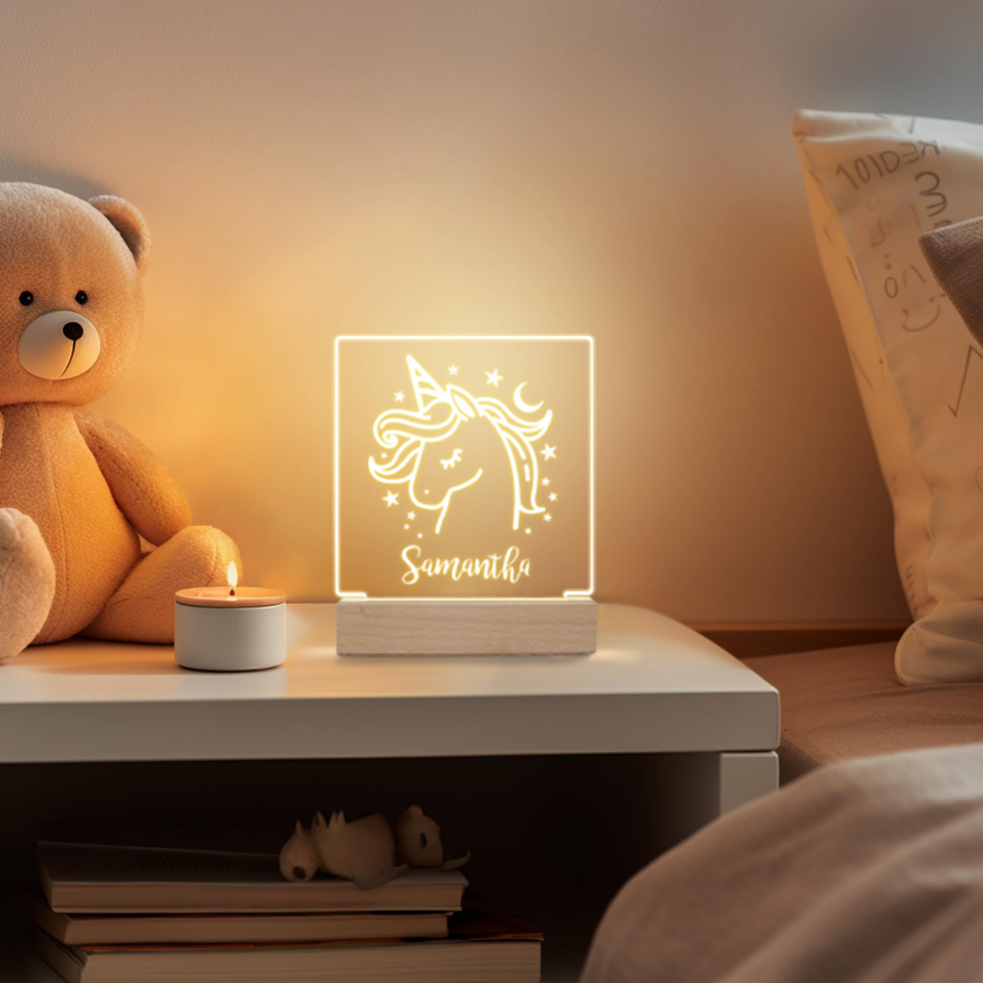 Personalized Night Light for Kids - Custom Name LED Lamp for Nursery, Bedroom, Girls & Boys | Unicorn-Themed Baby Gift | Perfect for Bedtime, Reading & Room Decor