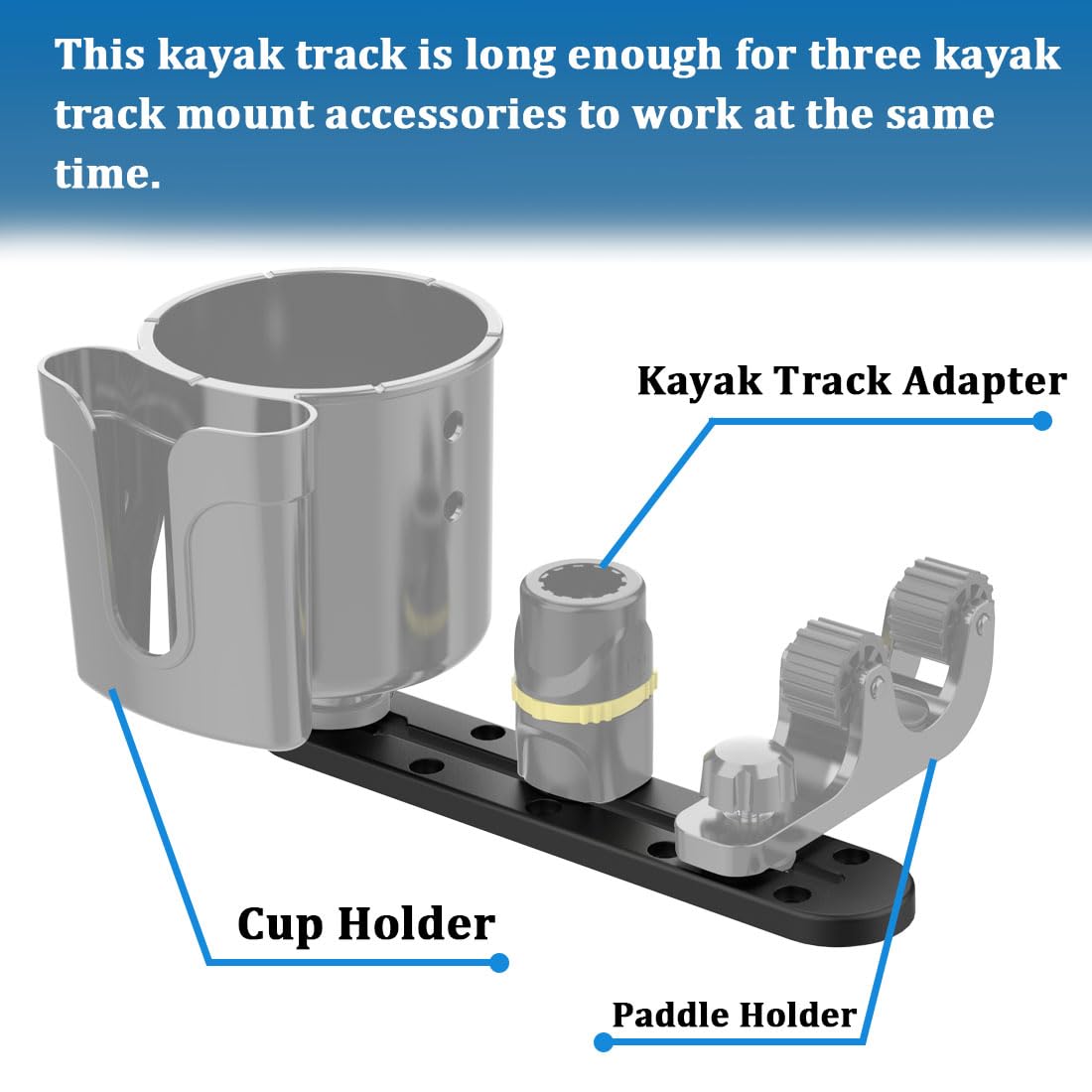 Premium Kayak Track System - Low Profile Kayak Rail & Mounting Track for Fishing Rod Holder, Fish Finder, Cup Holder & Anchor Cleats | Durable Kayak Accessories for Fishing & Outdoor Adventures