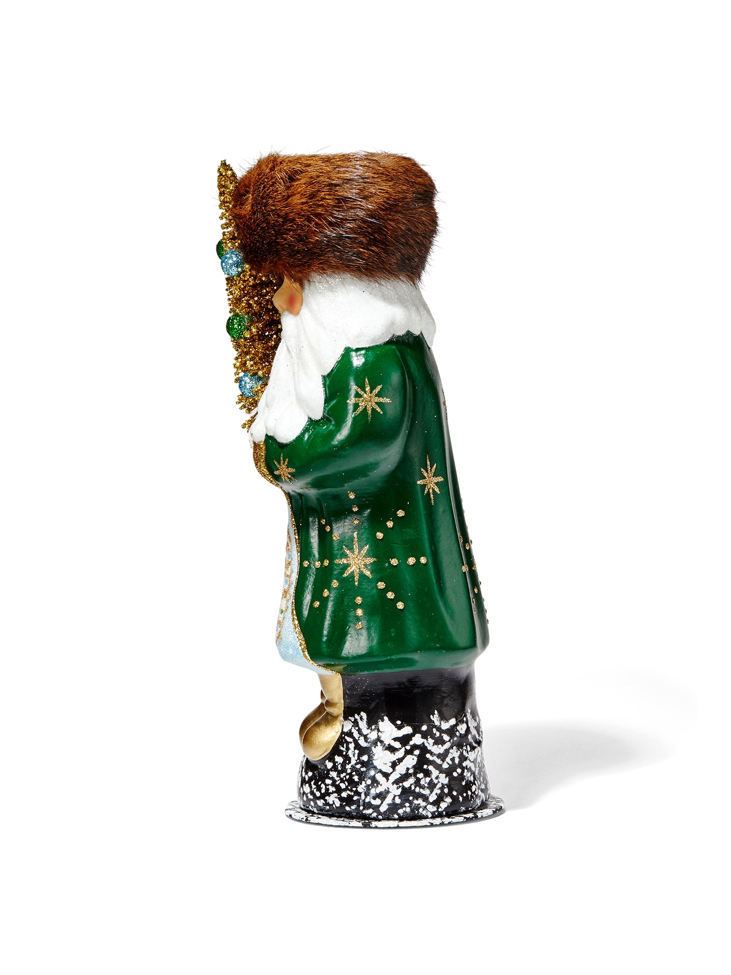 9-Inch Santa Claus with Christmas Tree Figurine - Festive Holiday Decor for Home, Office & Gift Giving