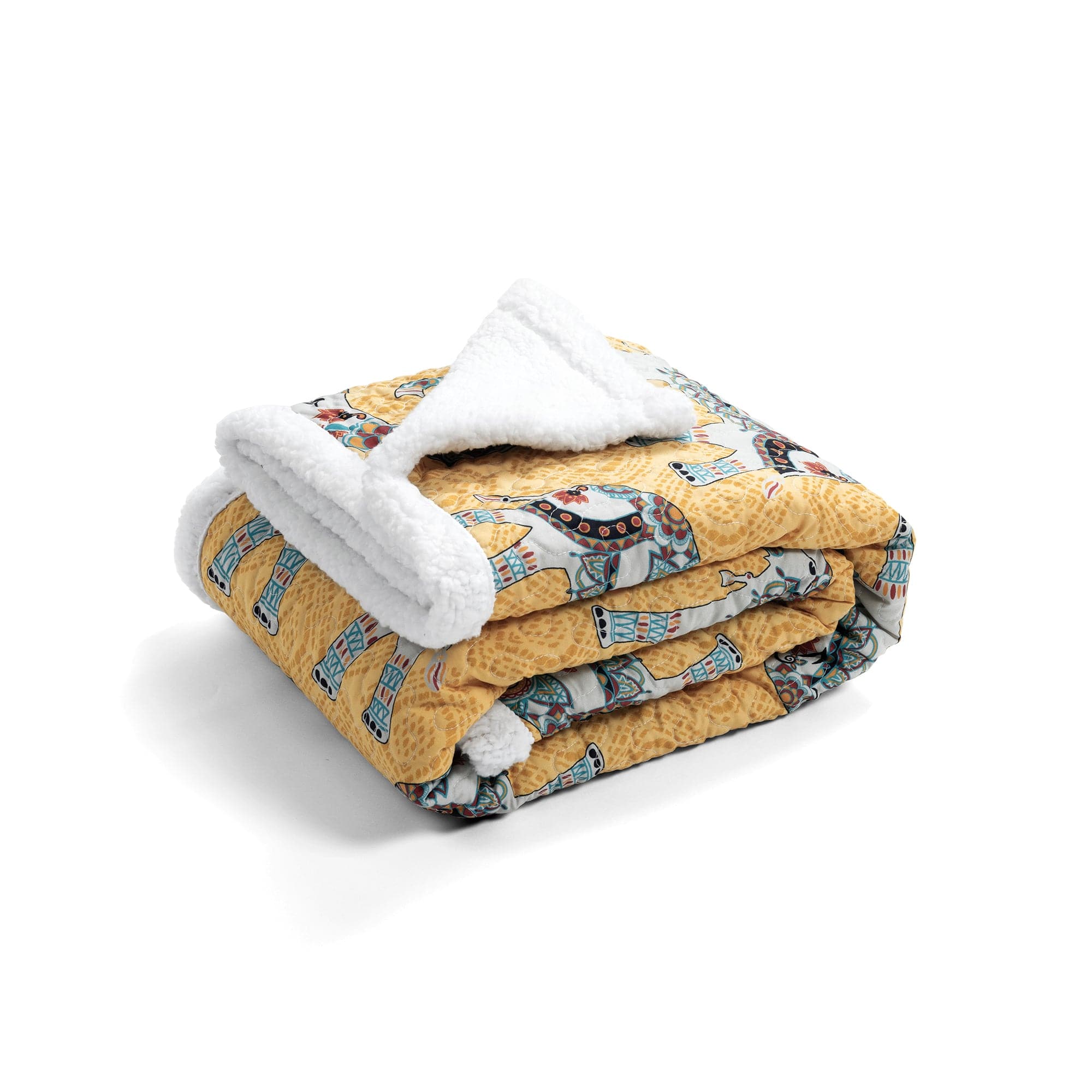 Hati Elephants Sherpa Blanket - Soft & Cozy Flannel Throw for Couch, Bed, and Travel - Perfect for Home Decor, Gifts, and Winter Warmth