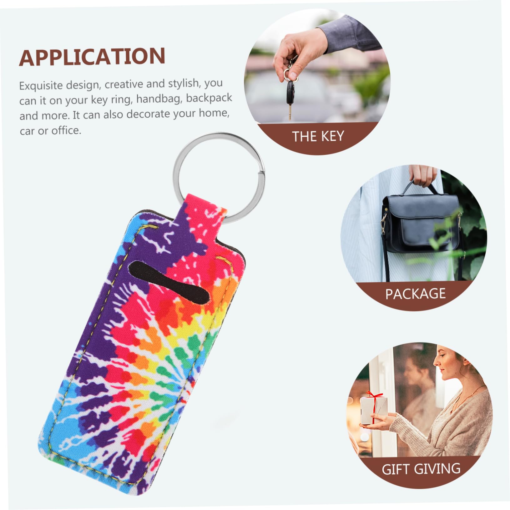 10 Pcs Square Keychain Lip Gloss Holder - Floating Key Rings for Boats, Portable Lipstick Organizer, Travel Chopstick Holder & Neoprene Keychain - Perfect for Makeup, Boating & Outdoor Activities
