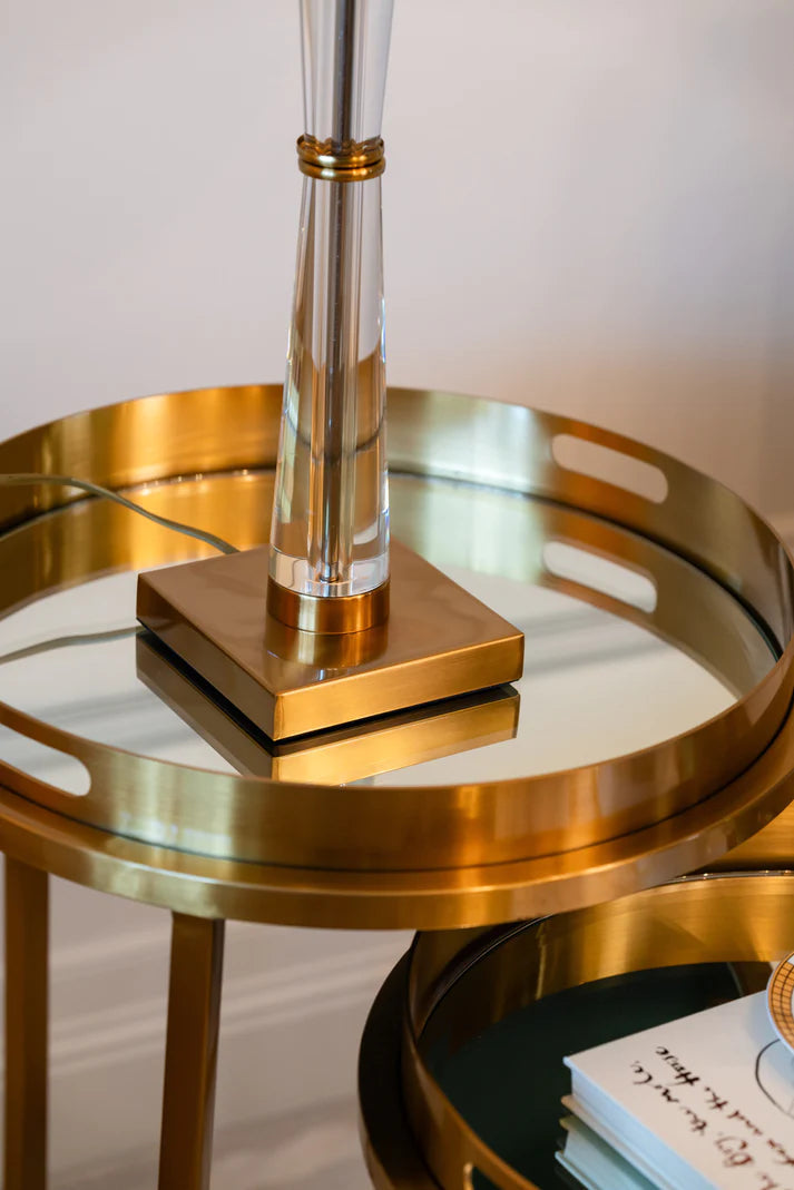 Colmar Gold Finish Side Table Set - Modern End Table for Living Room, Bedroom & Office - Stylish Accent Table for Home Decor
