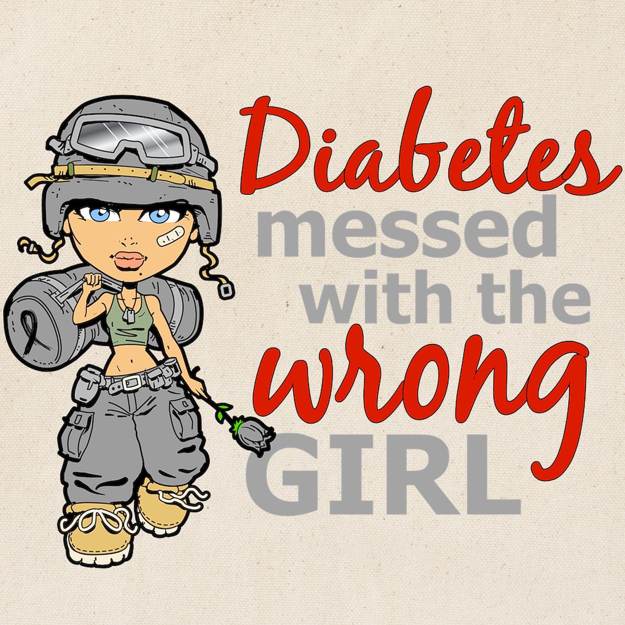 Combat Girl Diabetes Tote Bag - Natural Canvas Reusable Shopping Bag for Women | Eco-Friendly Grocery Tote for Diabetes Awareness, Daily Use & Charity Events