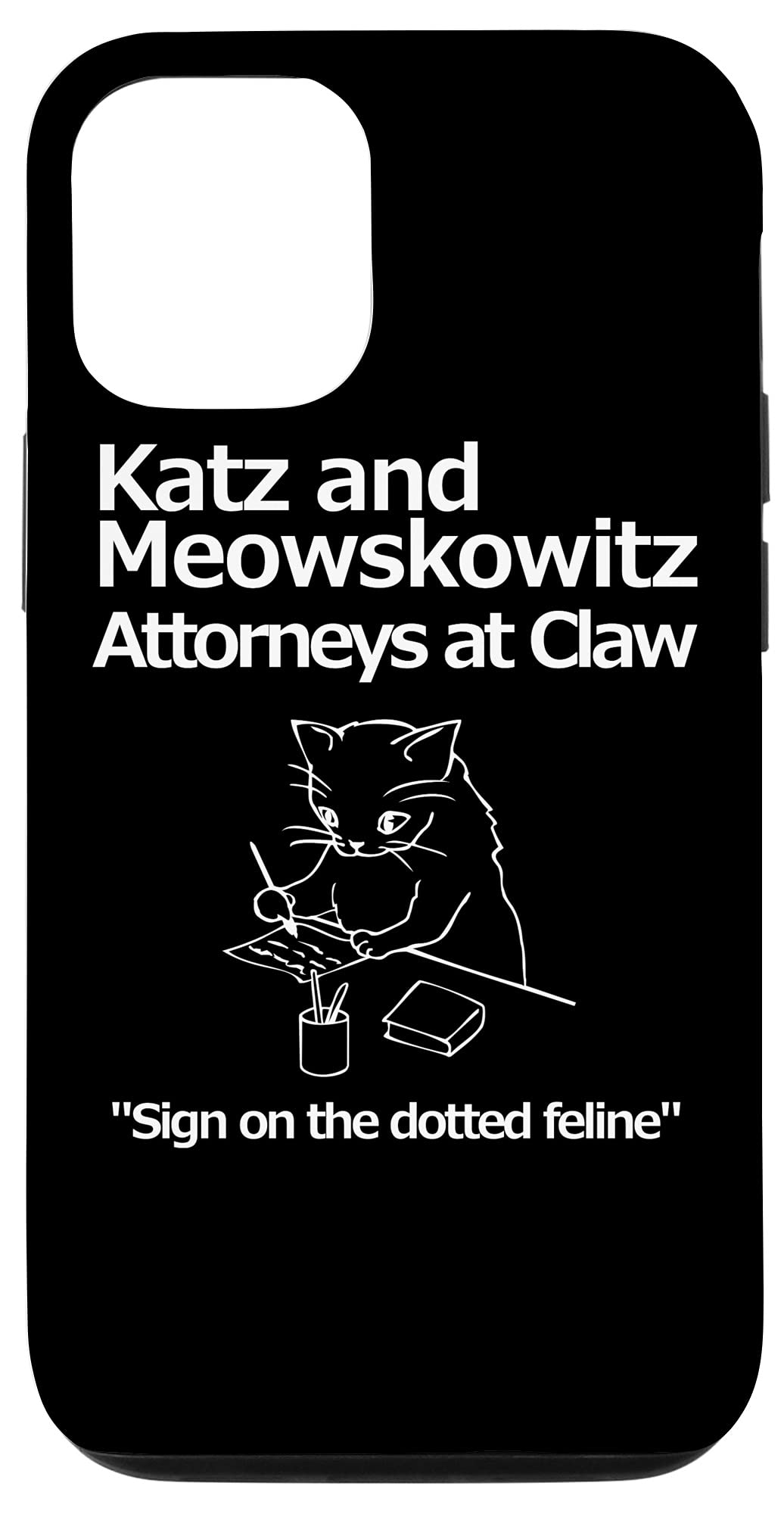 Funny Cat Lawyer iPhone 12/12 Pro Case - Katz Meowskowitz Attorney Design - Durable Protective Phone Cover for iPhone 12/12 Pro - Perfect Gift for Cat Lovers & Law Professionals