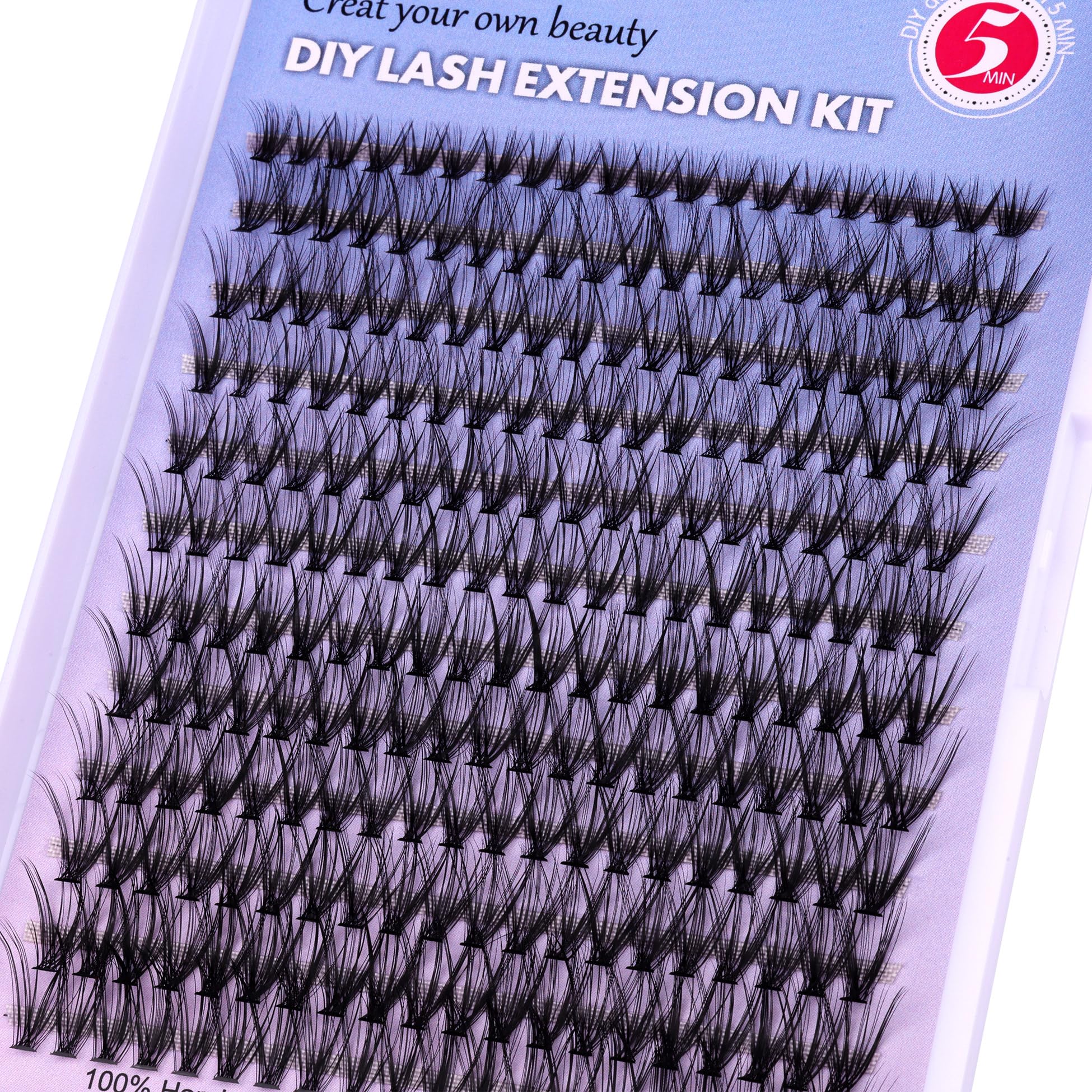 Wiwoseo False Eyelashes Cluster Lashes Extensions - Fluffy Russian Volume Lashes Kit with Lash Glue for DIY Eyelash Extensions | Natural Looking Individual Lashes for Home Application & Professional Salon Use | Perfect for Weddings, Parties and Daily Makeup Looks