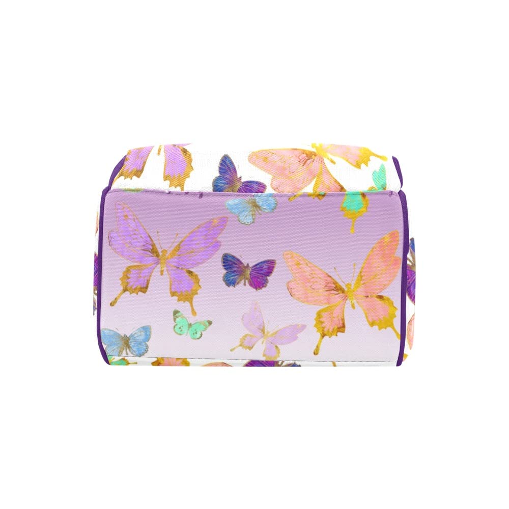 Custom Personalized Butterfly Purple Bling Diaper Backpack for Women & Men - Nursing Baby Bag with Name Embroidery, Travel Daypack & Shoulder Bag | Perfect for Moms, Dads, Hospital Visits & Family Outings