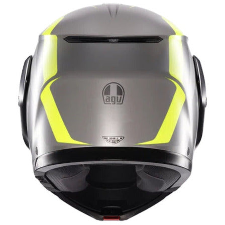 AGV Streetmodular Resia Motorcycle Helmet - Grey, Black, Fluo Yellow - DOT & ECE Certified for Street & Urban Riding