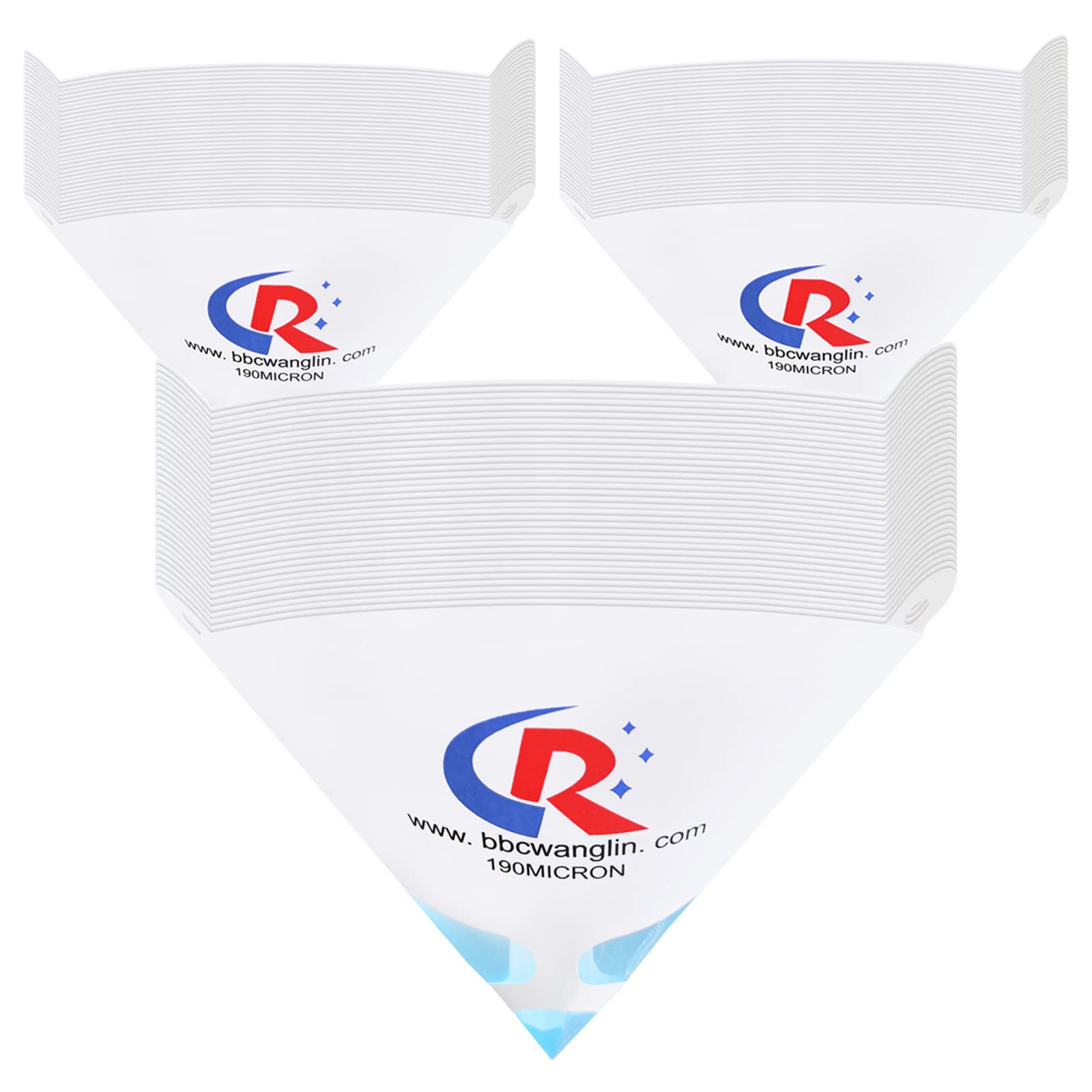 250 Pack 190 Micron Paint Strainers - Ultra-Flow Blue Mesh Filters for Spray Guns & Resin - Automotive & DIY Painting