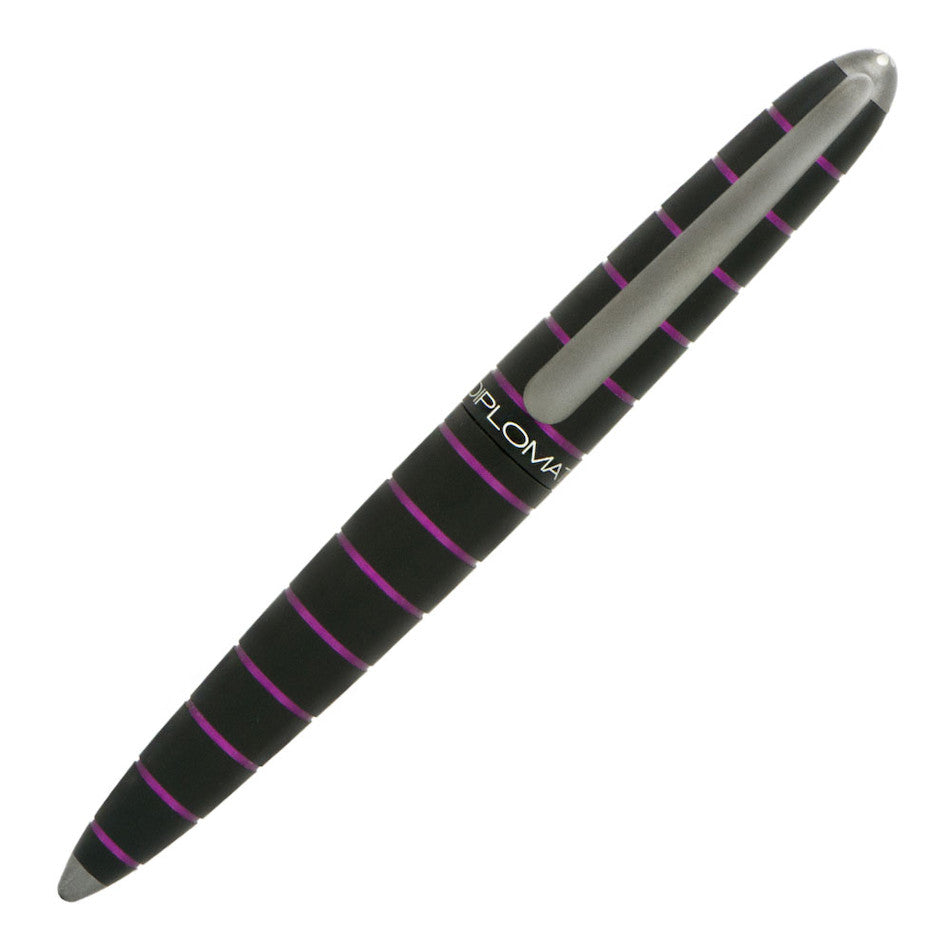 Diplomat Elox Fountain Pen with 14kt Gold Nib - Elegant Black & Purple Design for Writing Enthusiasts | Perfect for Business Signatures, Journaling & Luxury Gifts