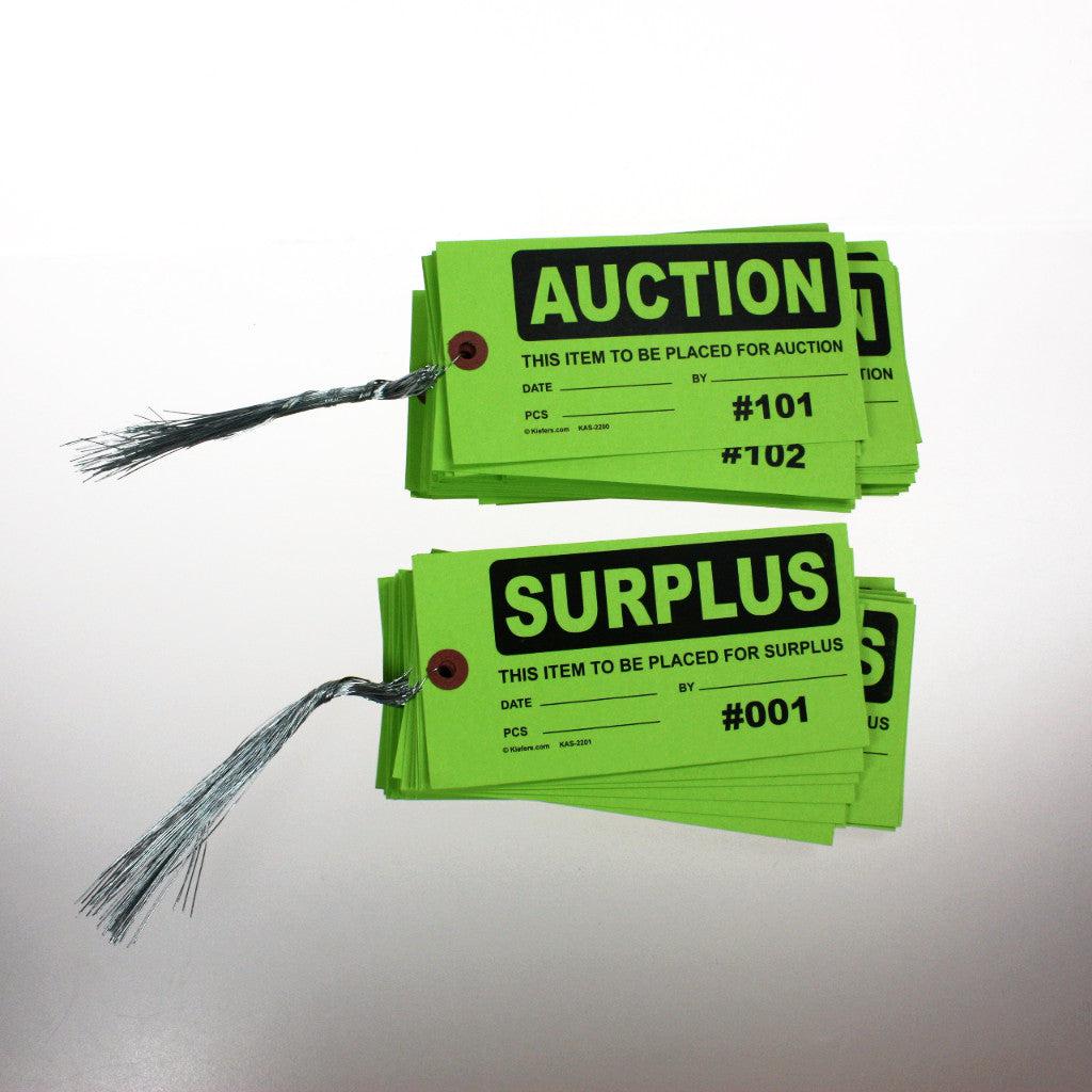 High Visibility Auction & Surplus Numbered Tags with Wires - 200/Pack for Warehouse, Construction & Safety Identification