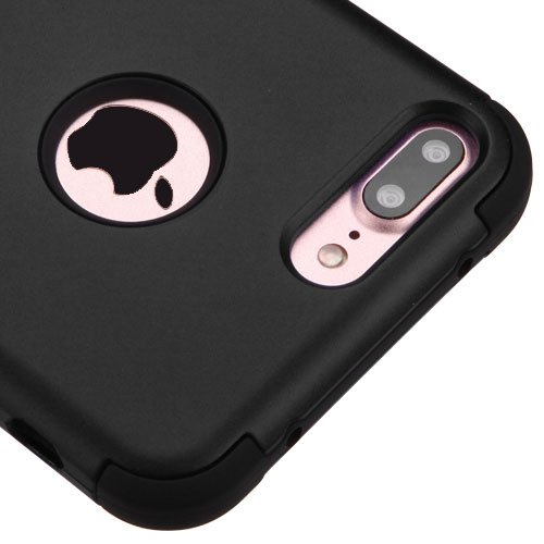 Asmyna Shockproof Hybrid Case for iPhone 7 Plus - Black/Black | Slim Protective Cover with Military-Grade Drop Protection | Perfect for Outdoor Activities, Work & Daily Use