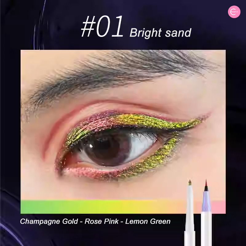 CHARMACY Dual Ended Chameleon Eyeliner Pen - Waterproof Liquid Eyeliner with 2 Colors - Perfect for Day to Night Makeup Looks, Parties and Special Occasions