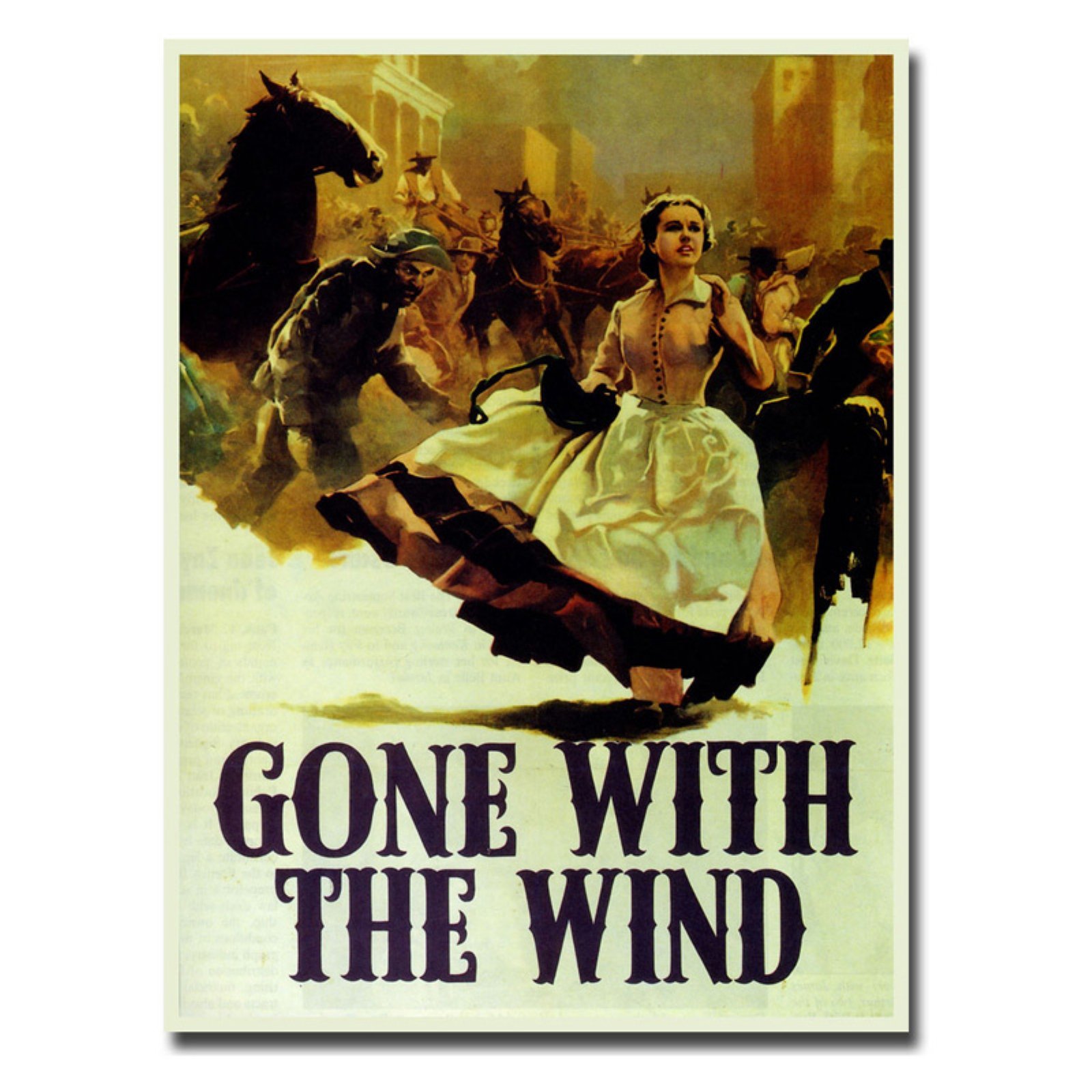 Trademark Fine Art Gone with The Wind Canvas Art Print - 14x19 Inch Wall Decor for Living Room, Bedroom & Office - Classic Movie Poster Home Decoration