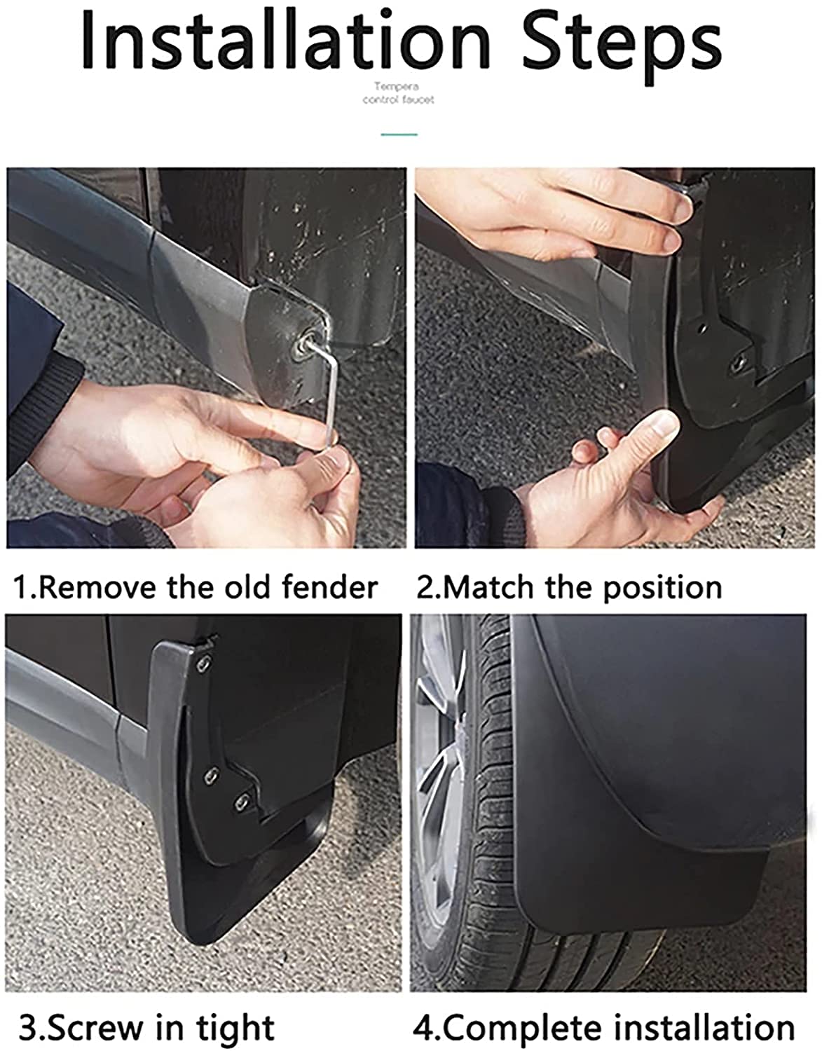 4 Pcs Car Mud Flaps for Honda Accord 4-Door Sedan 2018-2021 - Front & Rear Splash Guards, Fender Mudguards, Exterior Car Accessories - Perfect for All-Weather Protection & Off-Road Driving