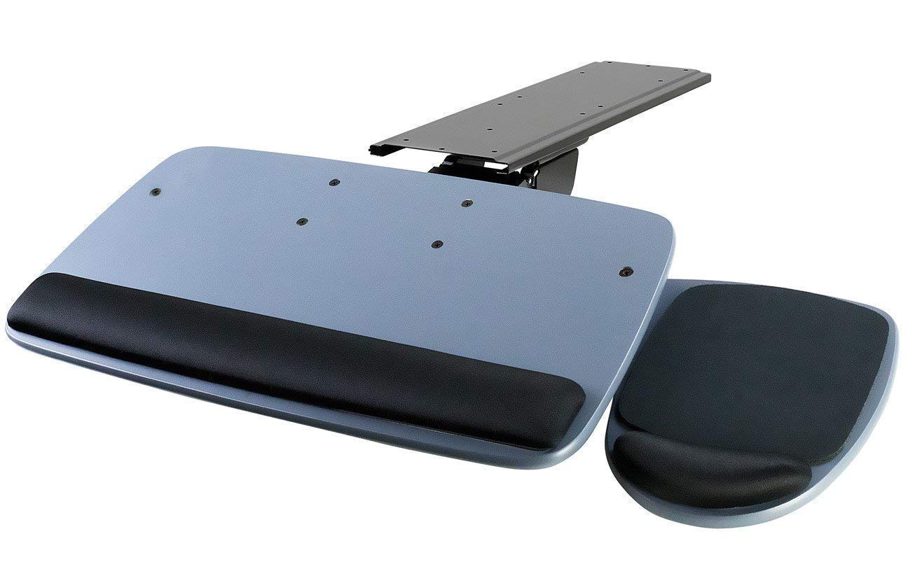 Mount-It! Adjustable Under Desk Keyboard Tray with Ergonomic Wrist Rest - 17.25