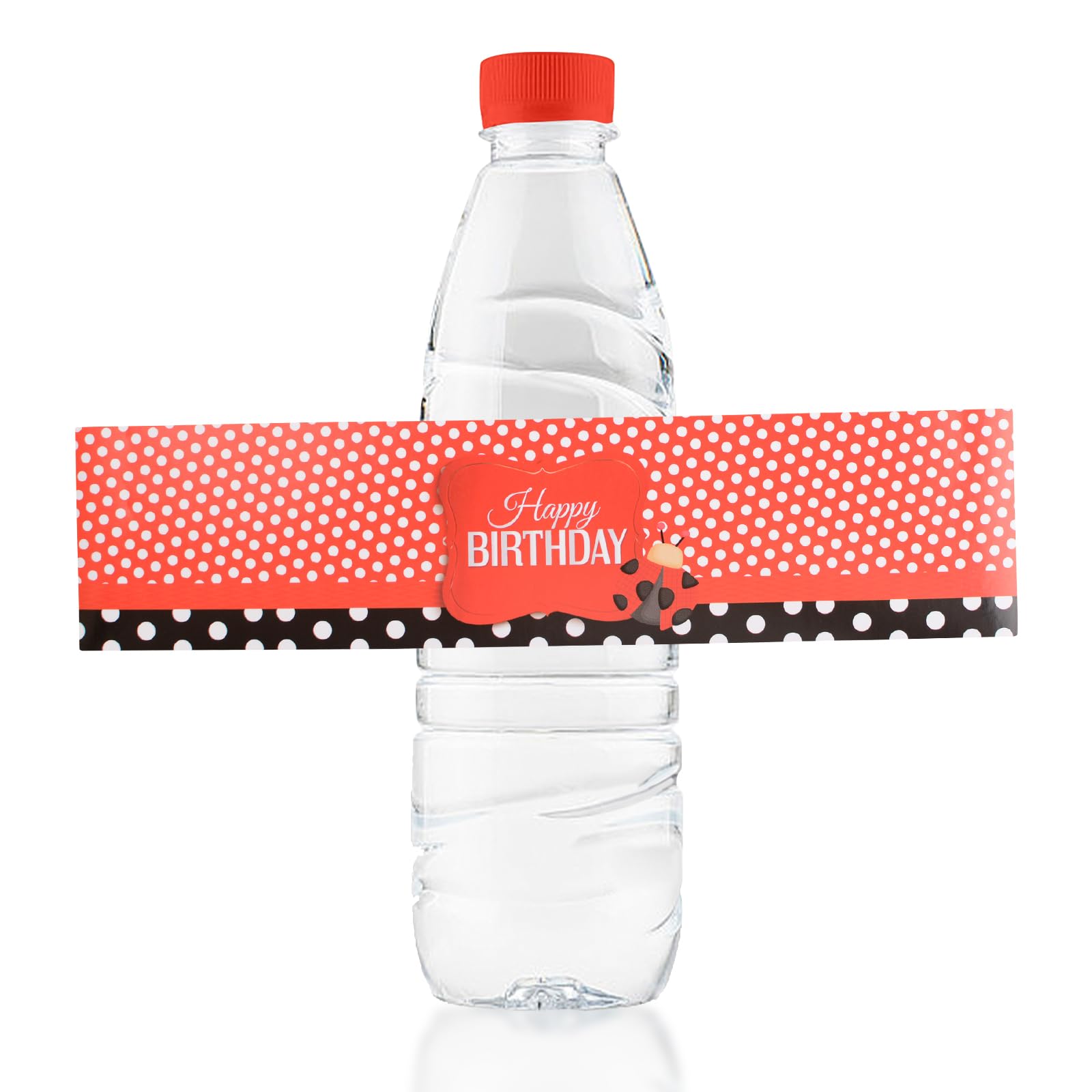 50Pcs Ladybug Birthday Water Bottle Labels - Cute Birthday Party Stickers for Water Bottles, Juice & Soda - Perfect for Kids Birthday Parties, Baby Showers & Outdoor Events