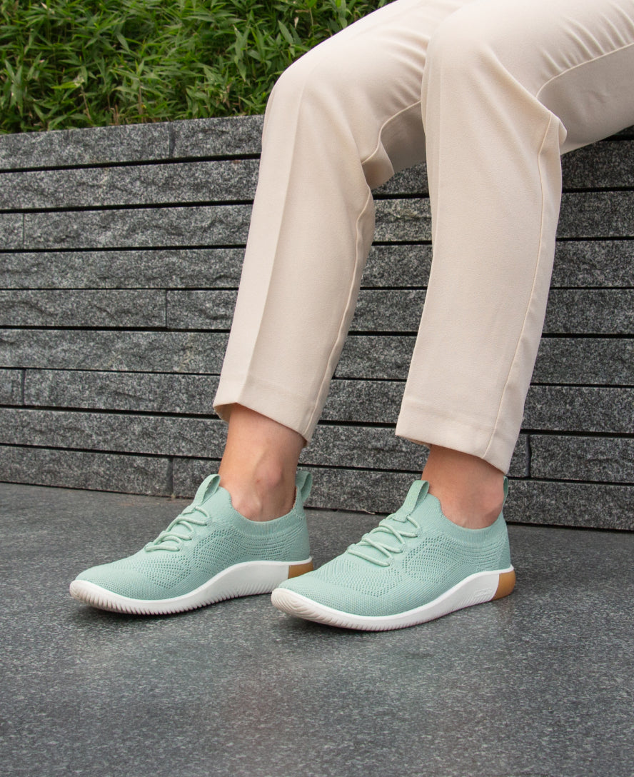 Women's KNX Knit Sneakers - Comfortable & Stylish Casual Shoes in Granite Green/Lichen | Perfect for Walking, Running & Everyday Wear