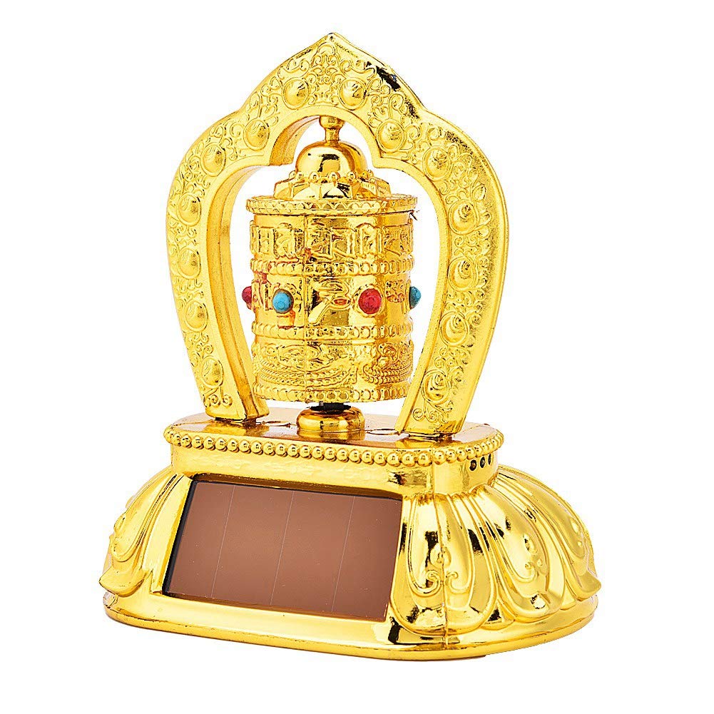 Solar Powered Tibetan Prayer Wheel - Handcrafted Buddhist Prayer Wheel for Home Decor, Meditation & Spiritual Peace - Perfect for Altars, Yoga Studios & Gift Giving