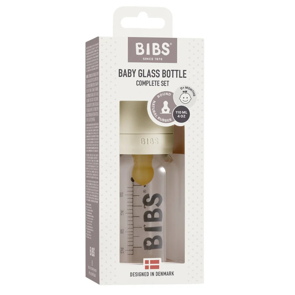 Premium Glass Baby Bottle Set - 110ml (4oz) BPA-Free with Soft Silicone Sleeve - Ideal for Newborns & Infants - Perfect for Breastfeeding, Formula Feeding & On-the-Go Use