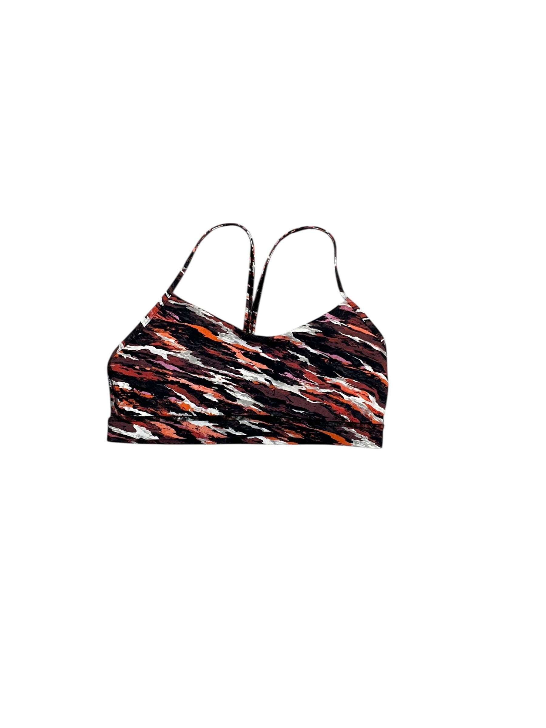 Lululemon Orange Athletic Sports Bra for Women - High Support Workout Top for Running, Yoga & Gym - Size L