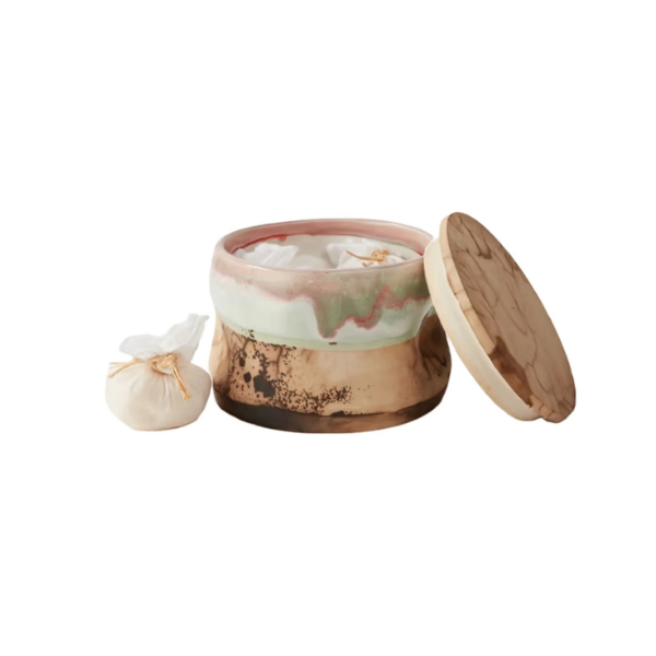Premium Ceramic Aromatherapy Box with Jasmine Scented Bath Salts - Perfect for Relaxation, Spa Gifts & Home Decor