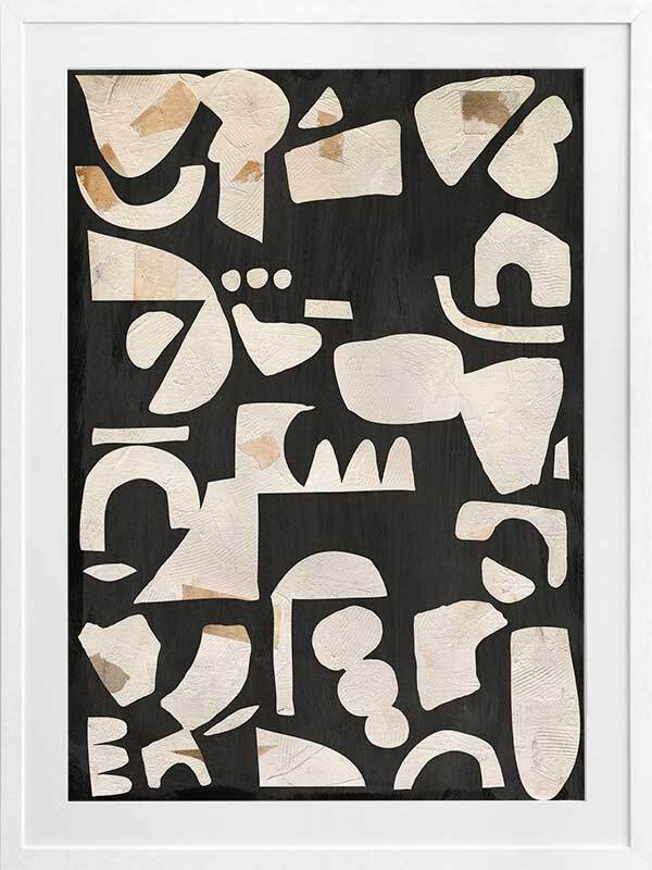Asymmetrical Black Framed Art Print - Modern Abstract Wall Decor for Living Room, Bedroom & Office