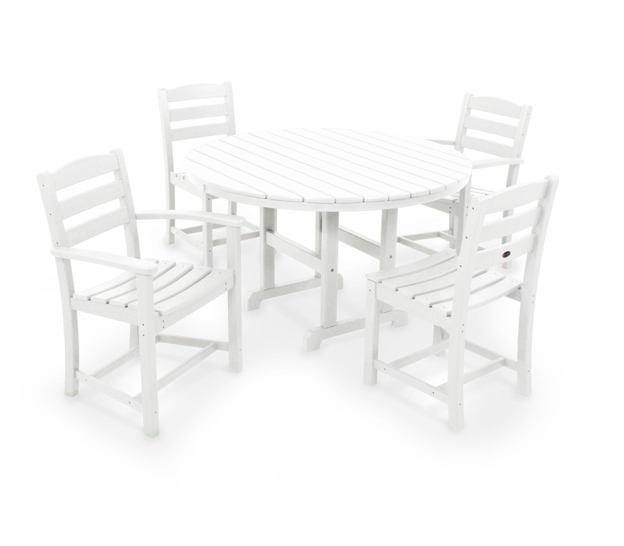 POLYWOOD La Casa Café 5-Piece Outdoor Dining Set - Patio Furniture for Backyard, Garden & Poolside - Weather-Resistant Wicker & Aluminum Frame