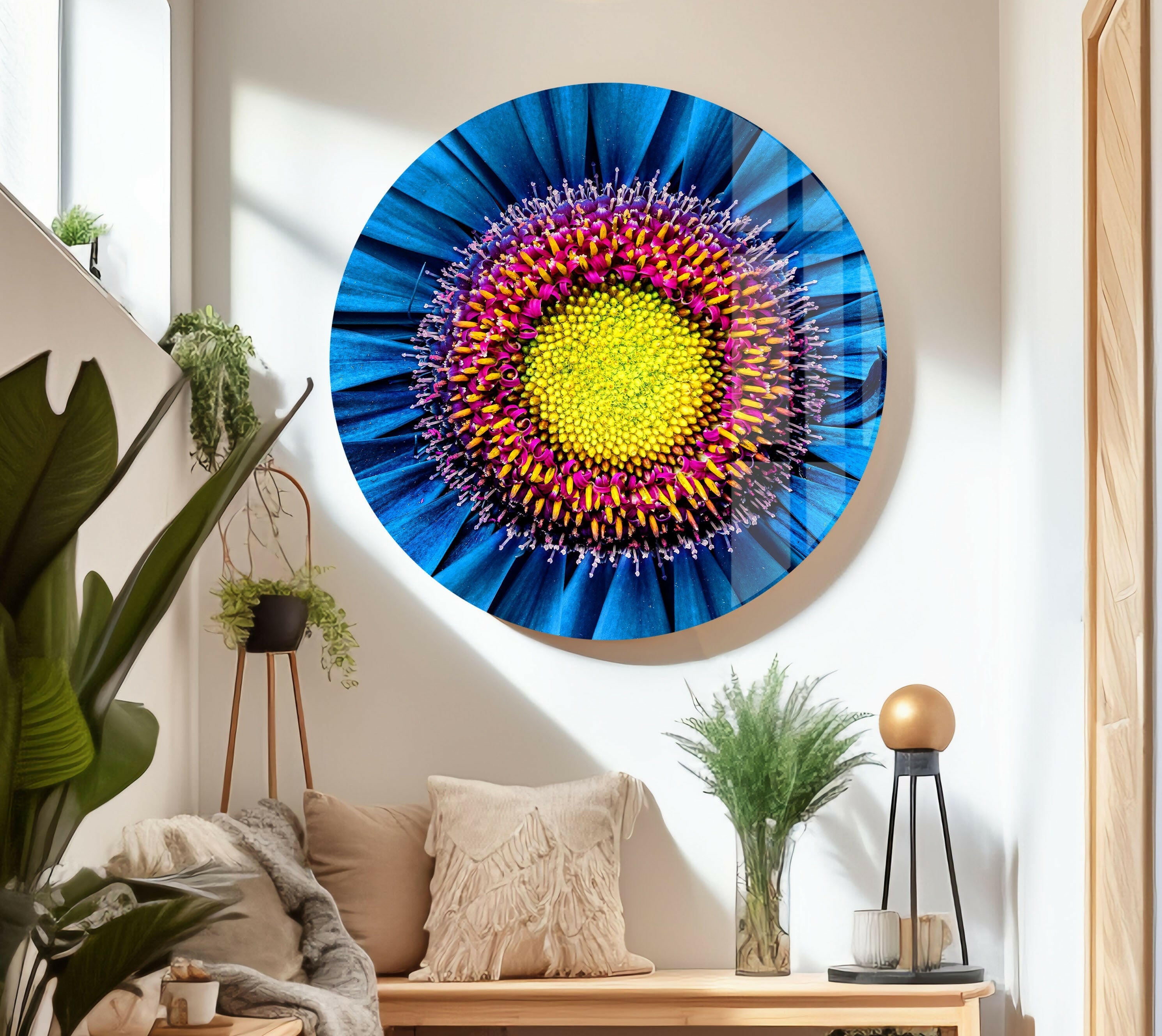 Stunning Close-Up Gerbera Flower Glass Wall Art - Elegant Home Decor for Living Room, Bedroom & Office