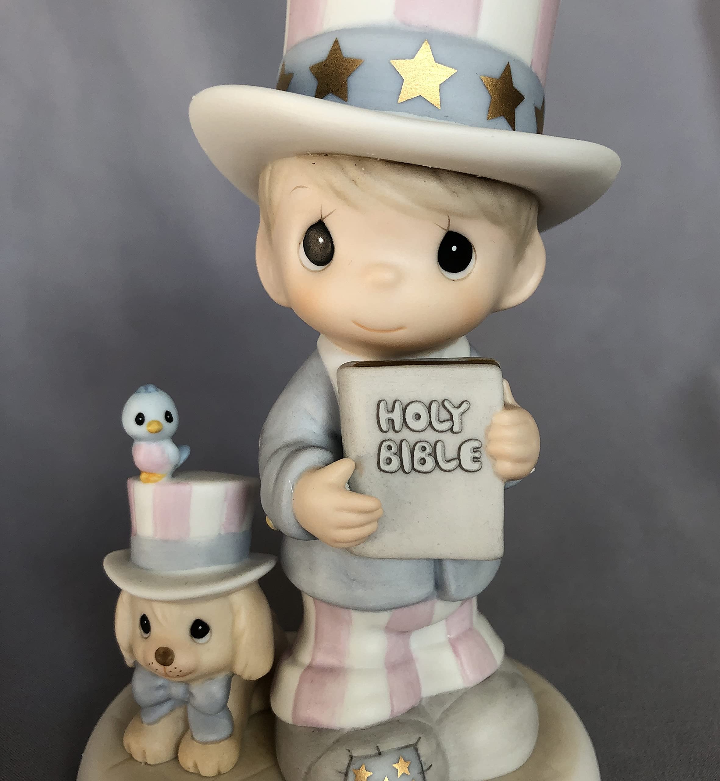 Precious Moments God Bless America Collectible Figurine - Patriotic Home Decor, Gift for Holidays & Special Occasions