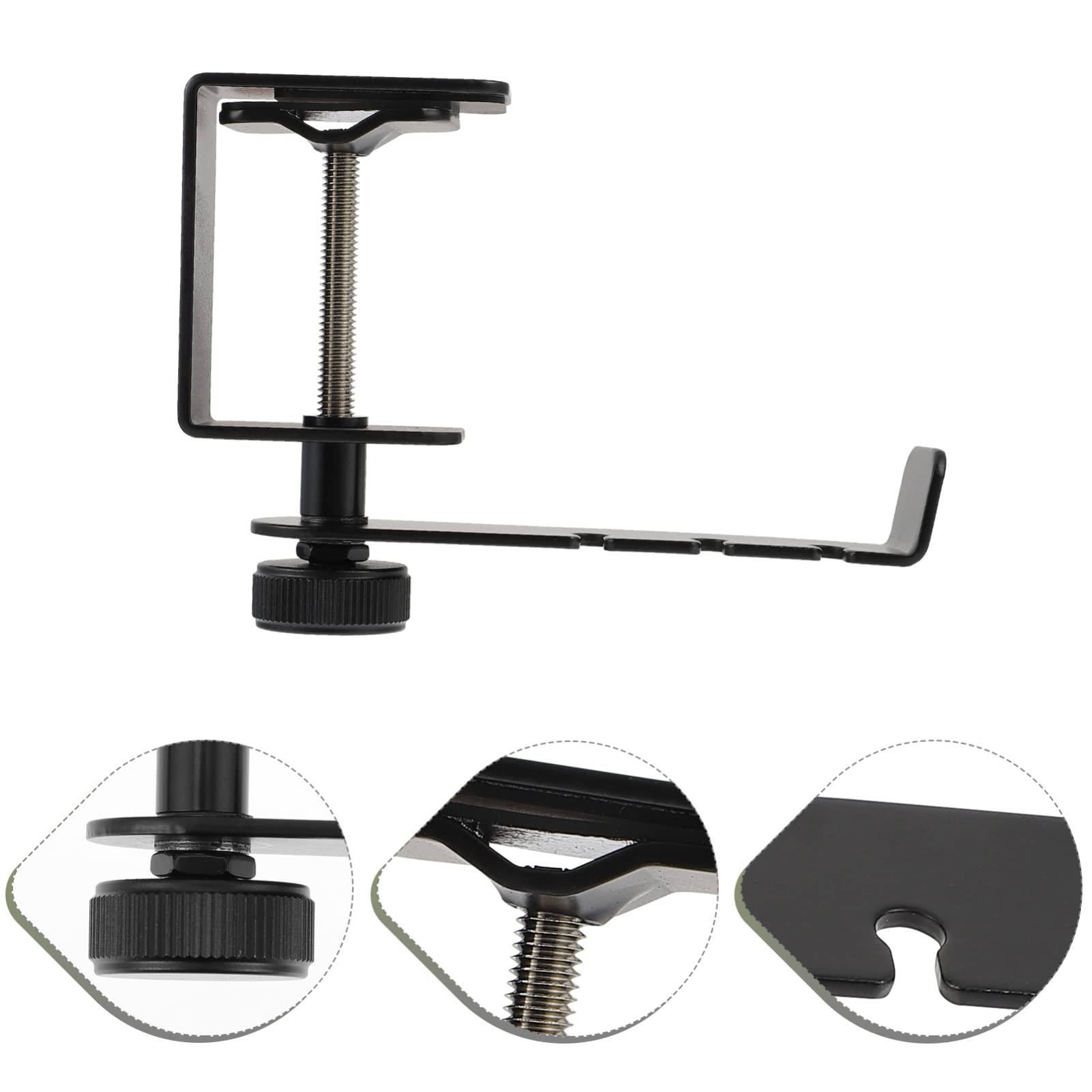 Zerodeko 2-Pack Headphone Stand Hooks - Adjustable Headset Holder for Desk, Wall Mount Headphone Organizer - Perfect for Gaming Setup, Office & Home Computer Accessories