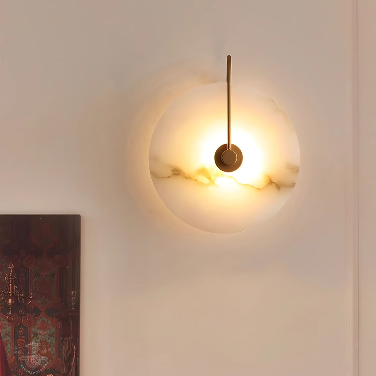 Modern Alabaster LED Wall Lamp - Energy Efficient Dimmable Sconce Light for Bedroom, Living Room & Hallway Decor