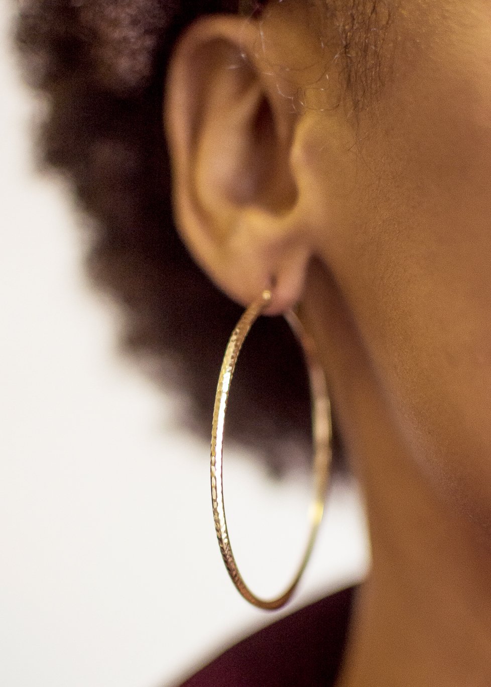 14K Yellow Gold Diamond Cut Hoop Earrings for Women - 2mm Tube Large Hoops - Perfect for Parties, Weddings & Everyday Elegance