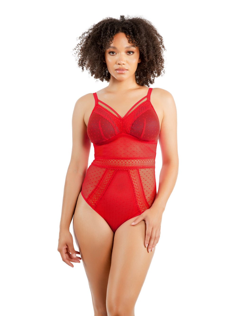 Parfait Mia Dot Wire-Free Padded Mesh Bodysuit - Comfortable Seamless Underwear for Everyday Wear, Lounge & Sleep