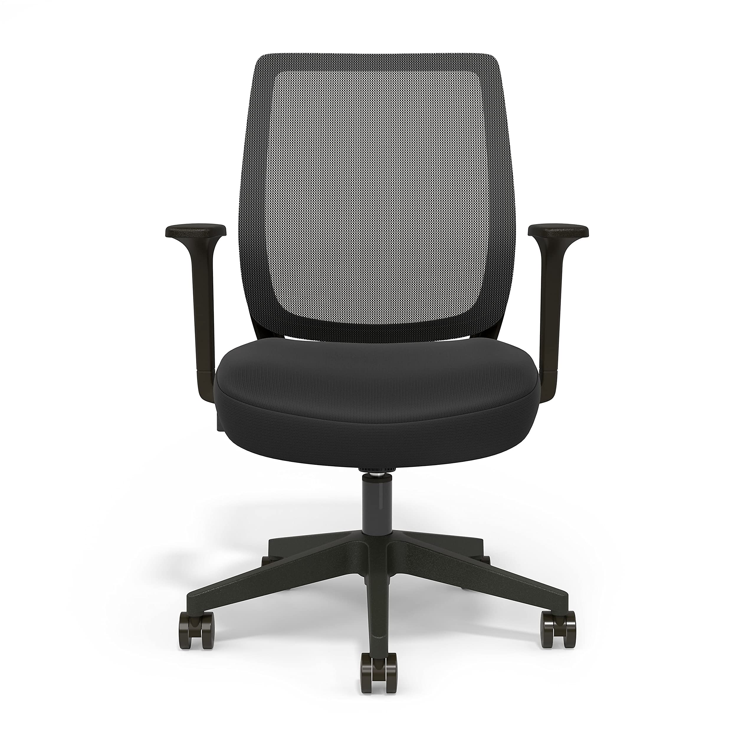 Ergonomic Mesh Back and Fabric Task Chair with Adjustable Height - Black - Perfect for Home Office, Gaming, and Workspace Comfort