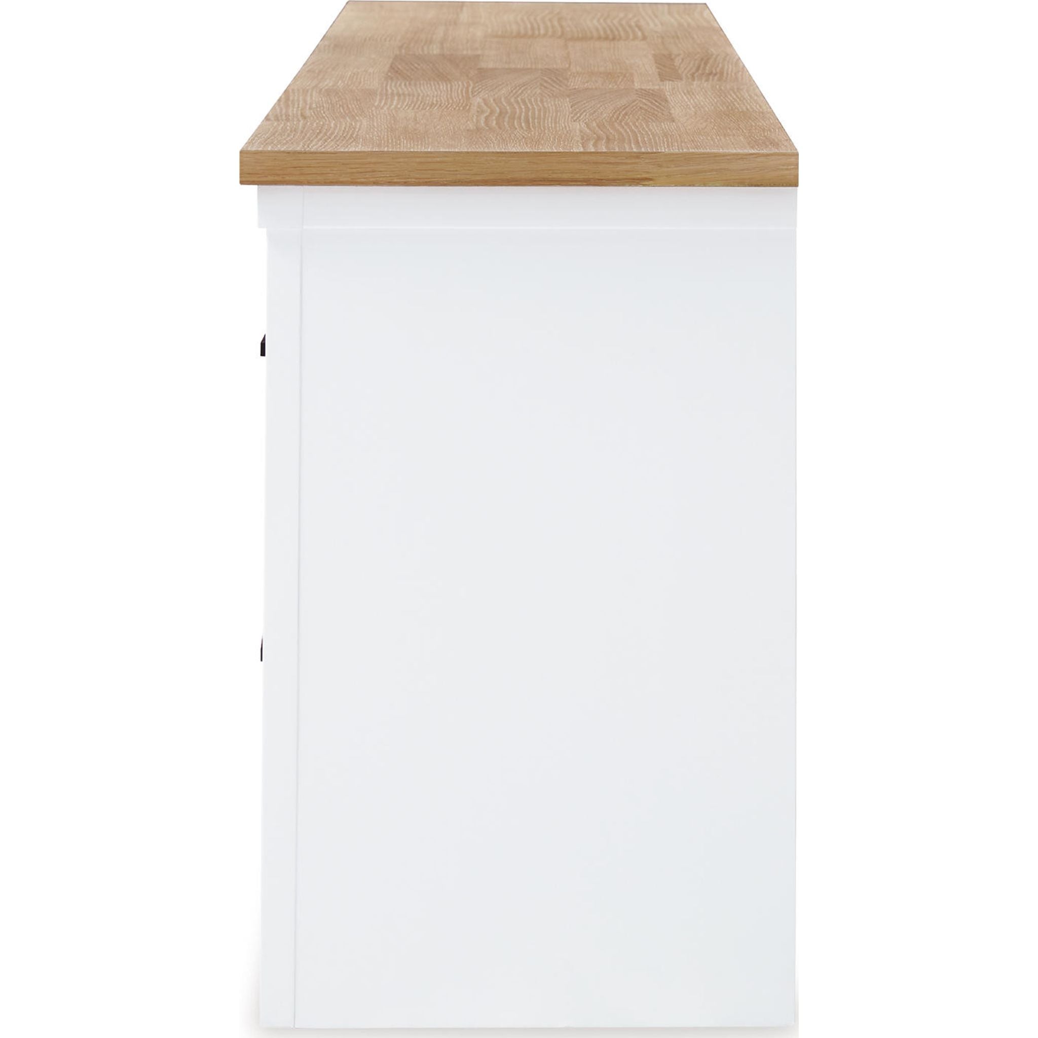 Ashbryn Modern TV Stand with Storage - White/Natural Finish for Living Room, Bedroom & Home Theater Setup