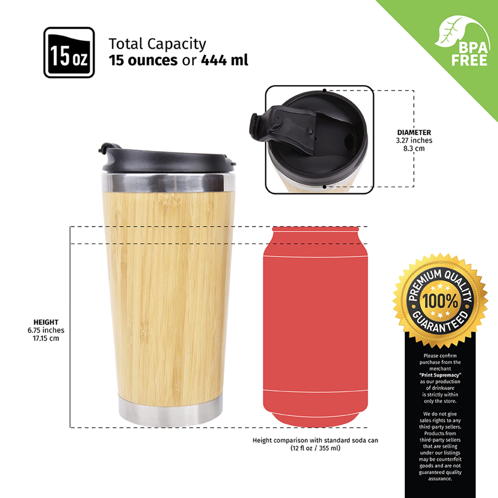 Premium Stainless Steel Bamboo Coffee Tumbler with Lid - Insulated Travel Mug for Artists & Designers | Perfect Gift for Artist Appreciation Awards, Creative Professionals | Great for Studio, Office & Outdoor Use