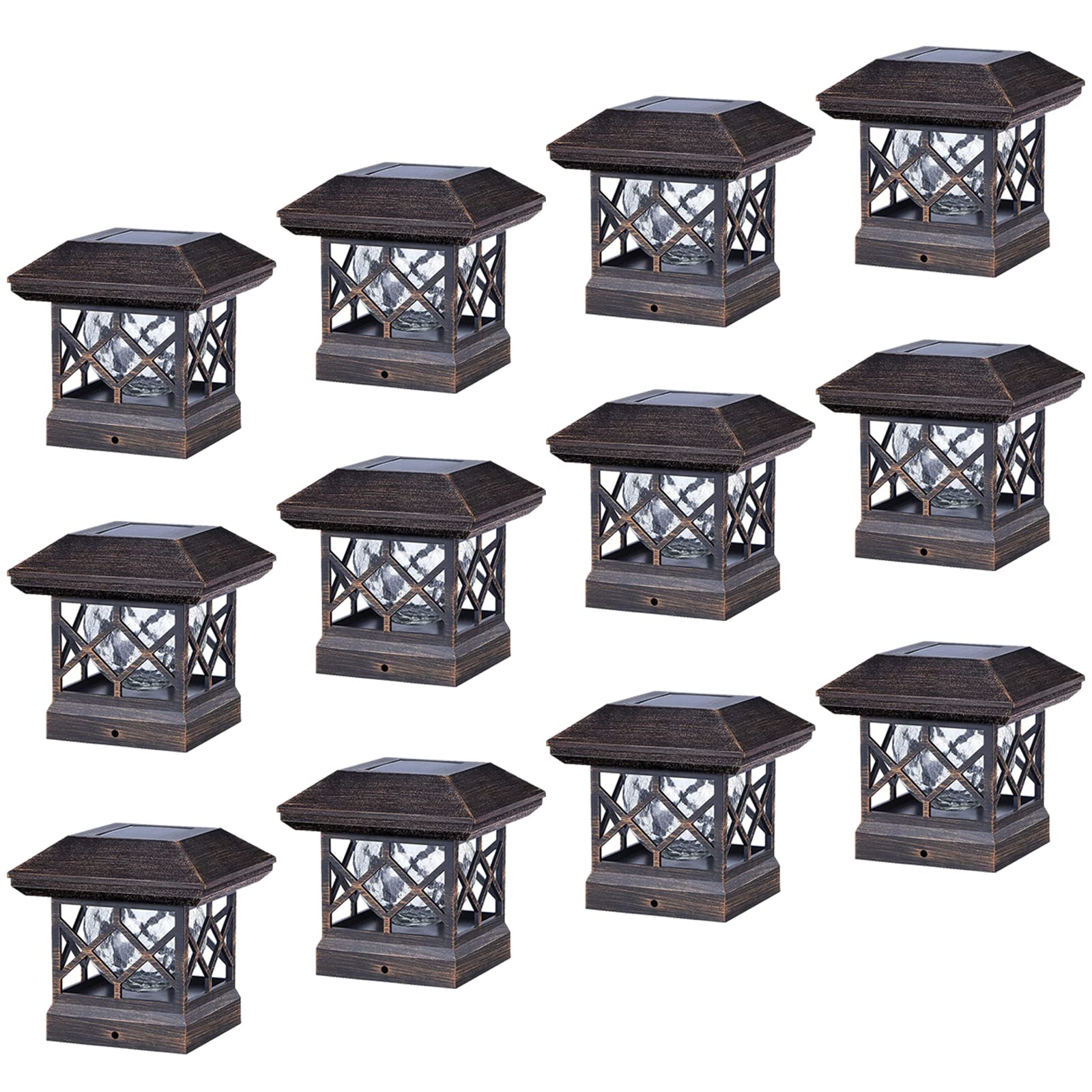TWINSLUXES Solar Cap Lights Outdoor - Waterproof LED Fence Solar Lights for 3.5x3.5/4x4/5x5 Wood Posts - Perfect for Patio, Deck, Garden & Pathway Decoration & Nighttime Safety