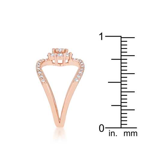 0.4ct CZ Floral Wrap Ring in Rose Gold - Elegant & Delicate Jewelry for Women, Perfect for Weddings, Anniversaries & Special Occasions