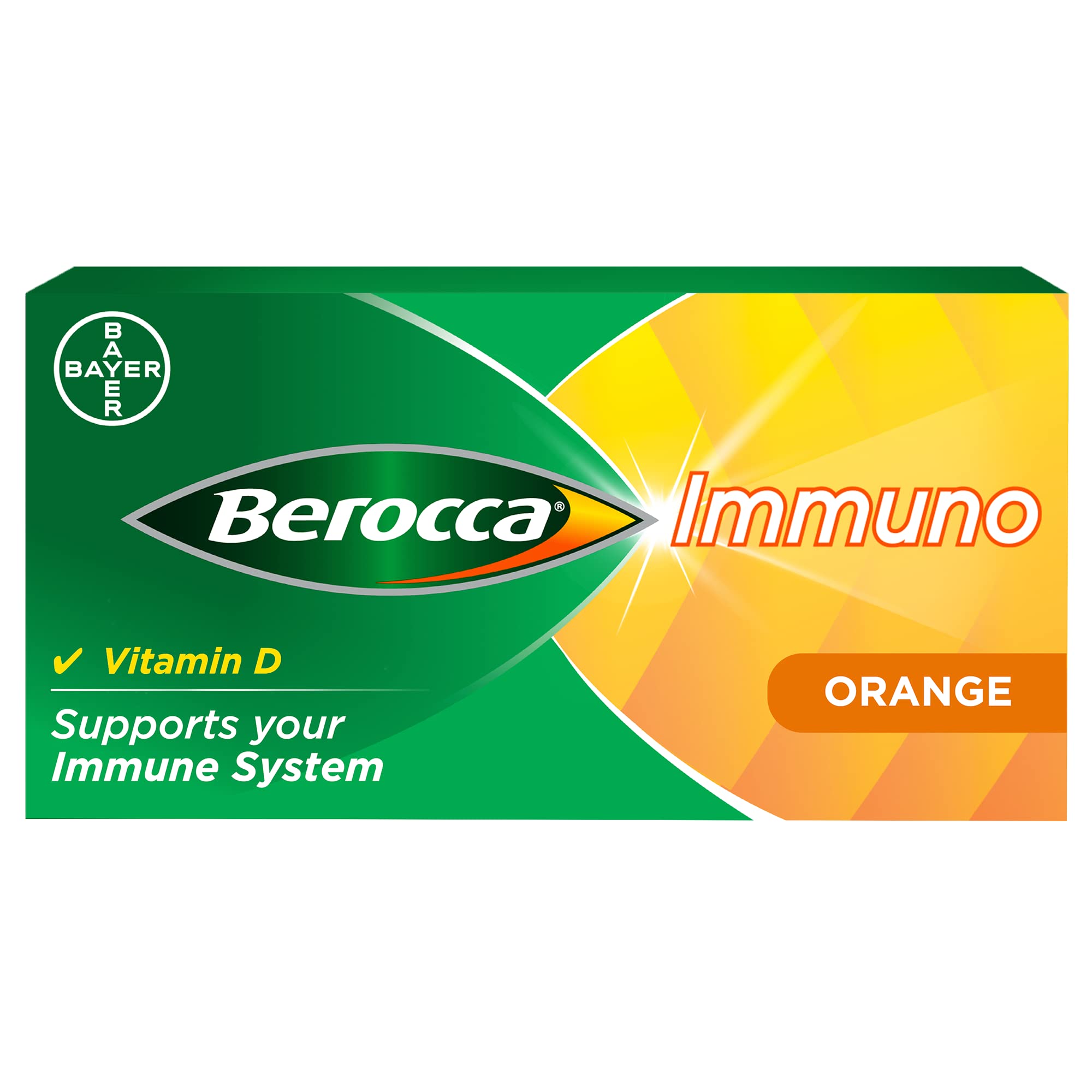 Berocca Immuno Energy & Immune Support Supplement - 15 Effervescent Tablets for Daily Immune Boost & Vitality - Perfect for Travel, Workout & Busy Lifestyles