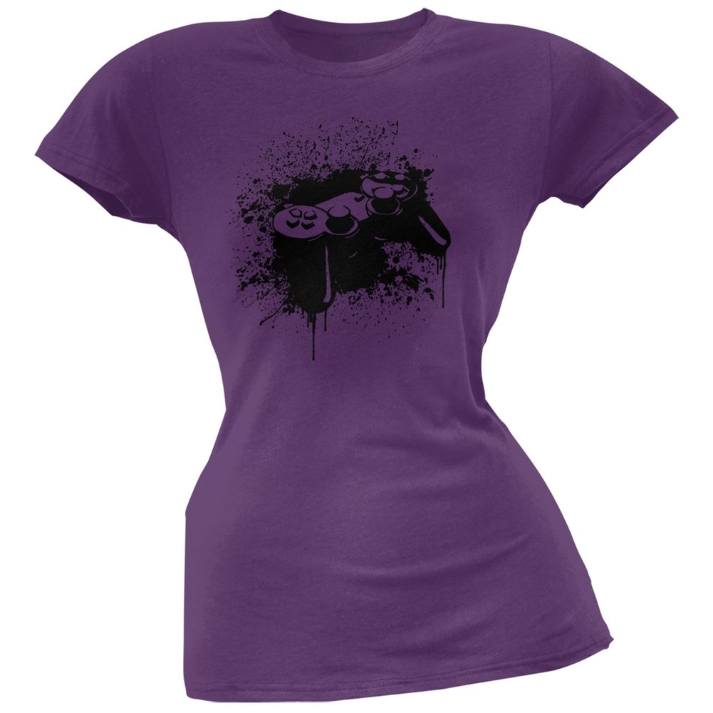 Purple Soft Juniors T-Shirt with Game Controller Print - Comfortable Cotton Tee for Girls Gaming Enthusiasts | Perfect for Casual Wear, Gaming Events & Everyday Outfits