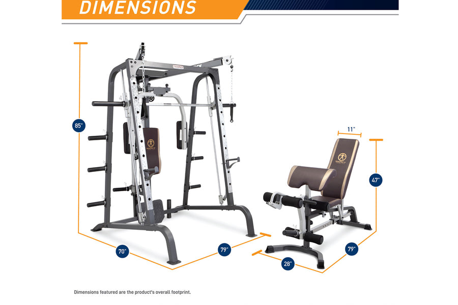 Marcy MD 9010G Smith Machine & Power Cage System - Home Gym Strength Training Equipment for Weight Lifting & Full Body Workouts - Perfect for Garage Gyms & Home Fitness