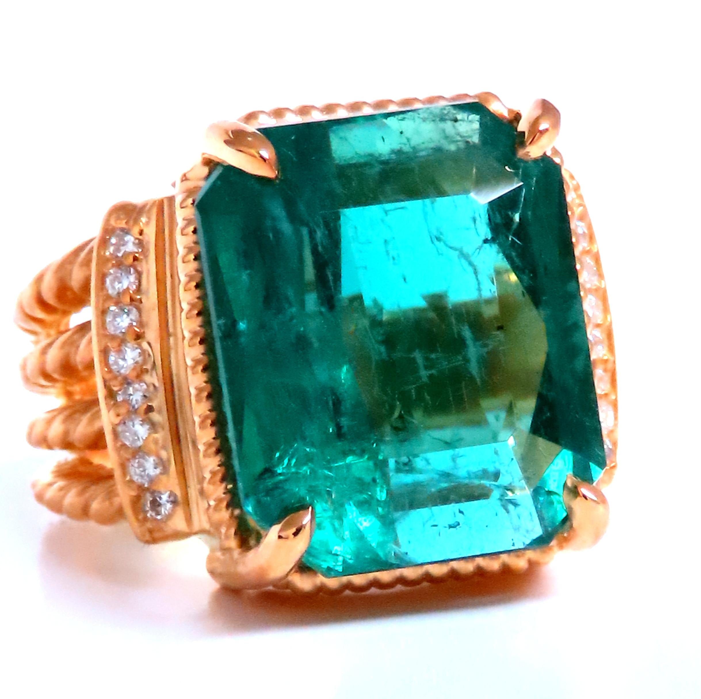 GIA Certified 12.70ct Natural Emerald Diamond Ring in 18K Gold - Elegant Engagement, Wedding & Anniversary Jewelry Gift for Women