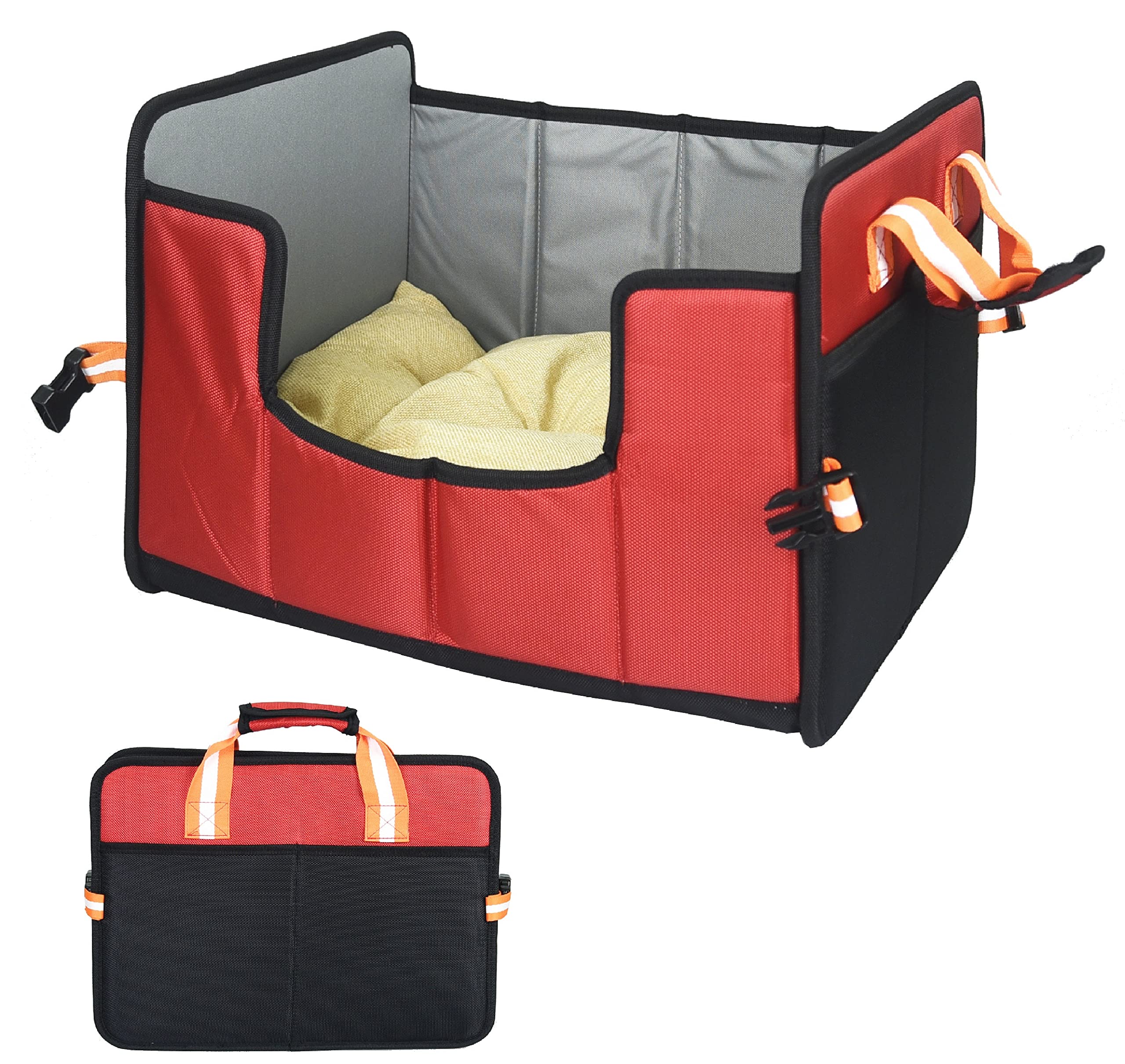Pet Life Travel-Nest Folding Portable Cat & Dog Bed - Small Size, Red - Perfect for Camping, Road Trips & Indoor Comfort