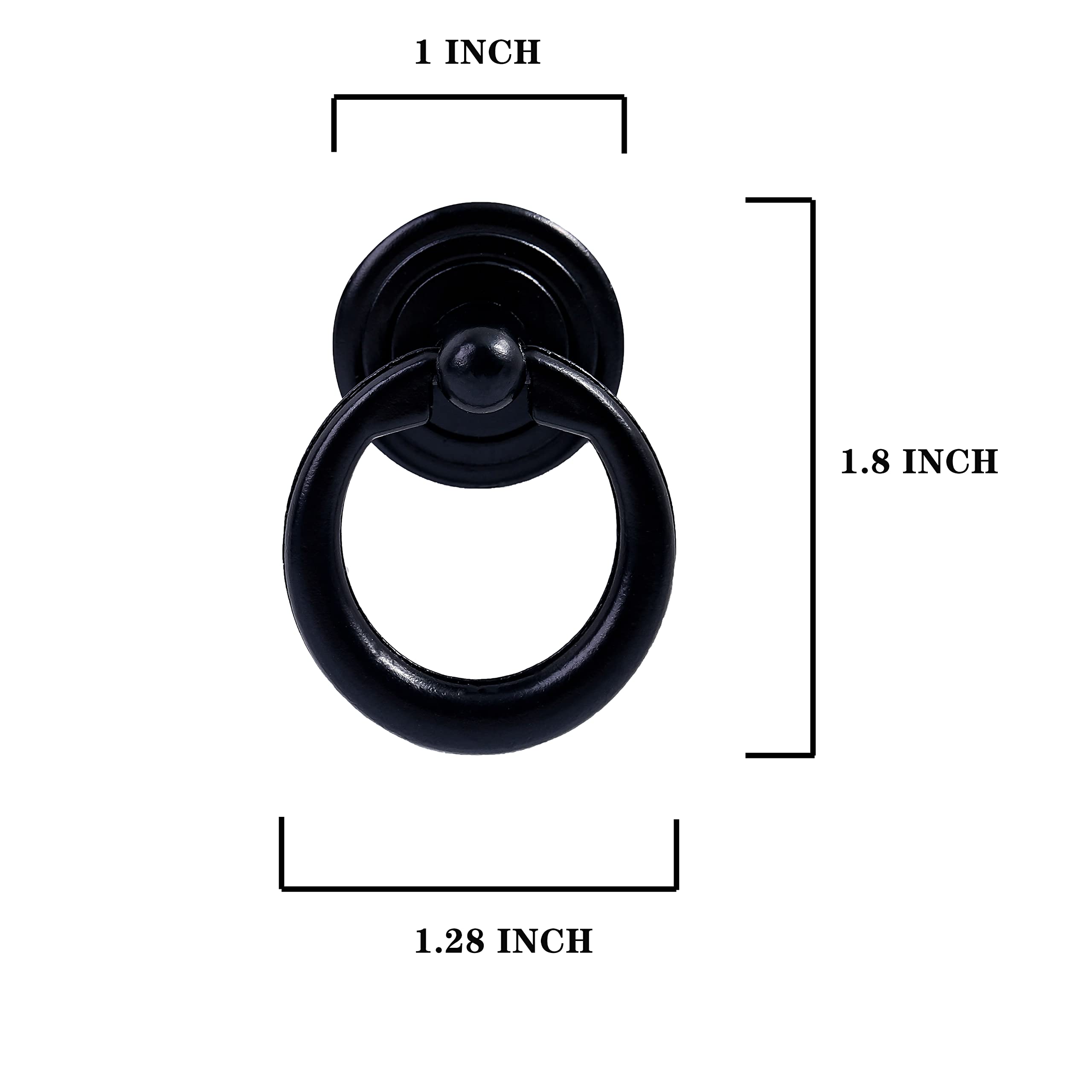 15 PCS Black Cabinet Knobs Pulls Handles - Furniture Drawer Pull Ring Dresser Hardware with Screws - Perfect for Kitchen Cabinets, Dressers, Wardrobes & DIY Home Decor