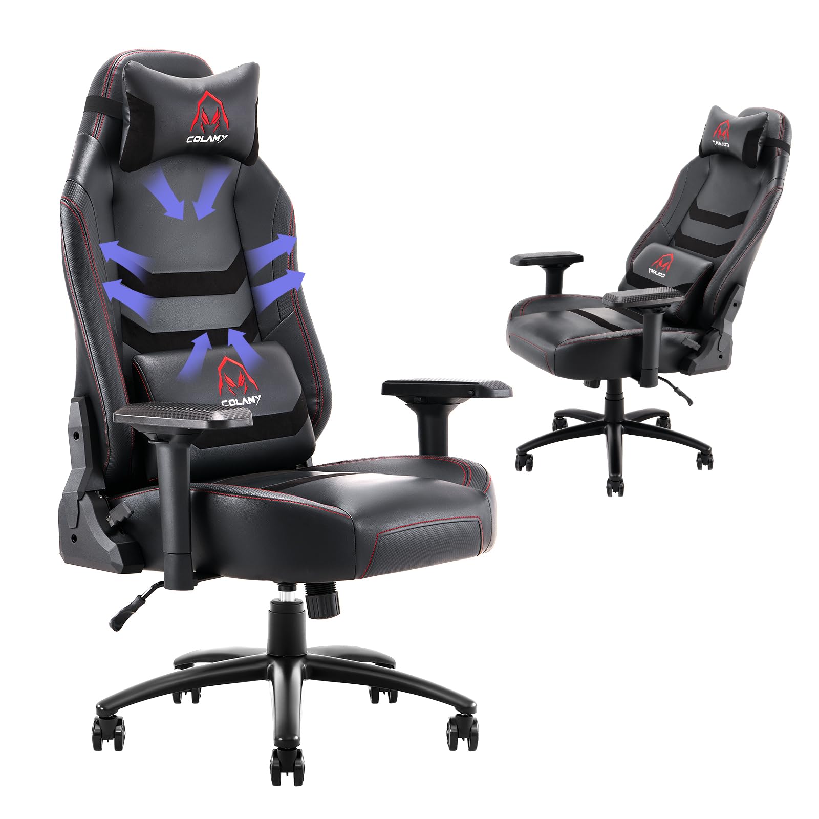 COLAMY Big and Tall Gaming Chair 400lbs Capacity - Ergonomic Computer Chair for Heavy Adults, Wide Seat Executive Office Chair with High Back Support - Perfect for Gaming, Working & Home Office (Black)