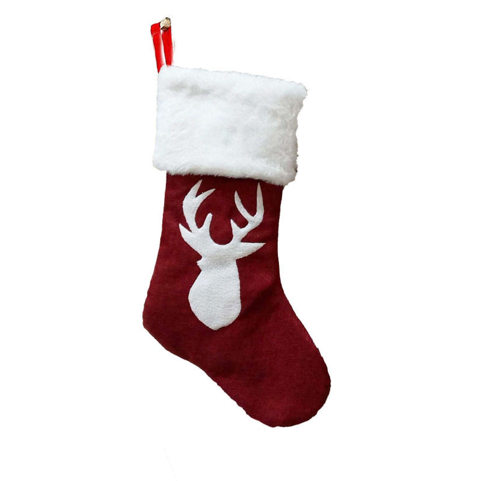SDLCC Christmas Decoration Set - 2 Pack Red Holiday Pendants, Decorative Socks & Candy Gift Bags for Xmas Tree Decor, Stocking Stuffers & Party Favors