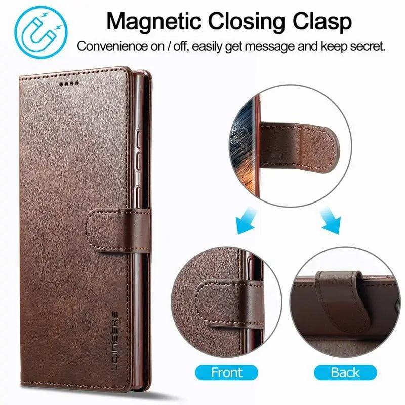 Samsung Galaxy S24 Vegan Leather Wallet Case - Slim Protective Cover with Card Slots | Perfect for Everyday Use, Travel & Business Meetings