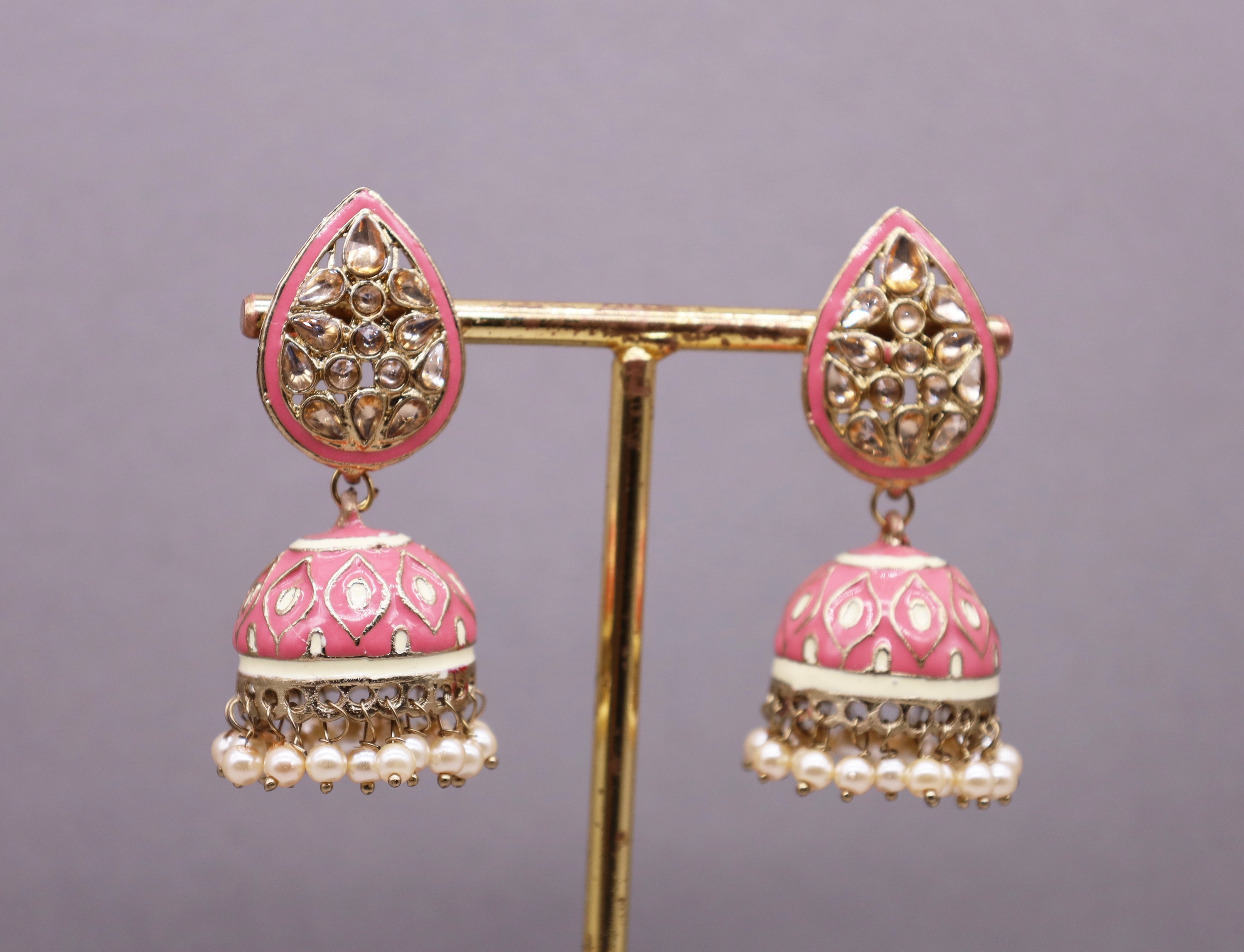 Exquisite Sonal Meenakari Handmade Earrings - Indian Traditional Kundan Jewelry for Women - Perfect for Weddings, Parties & Ethnic Fashion