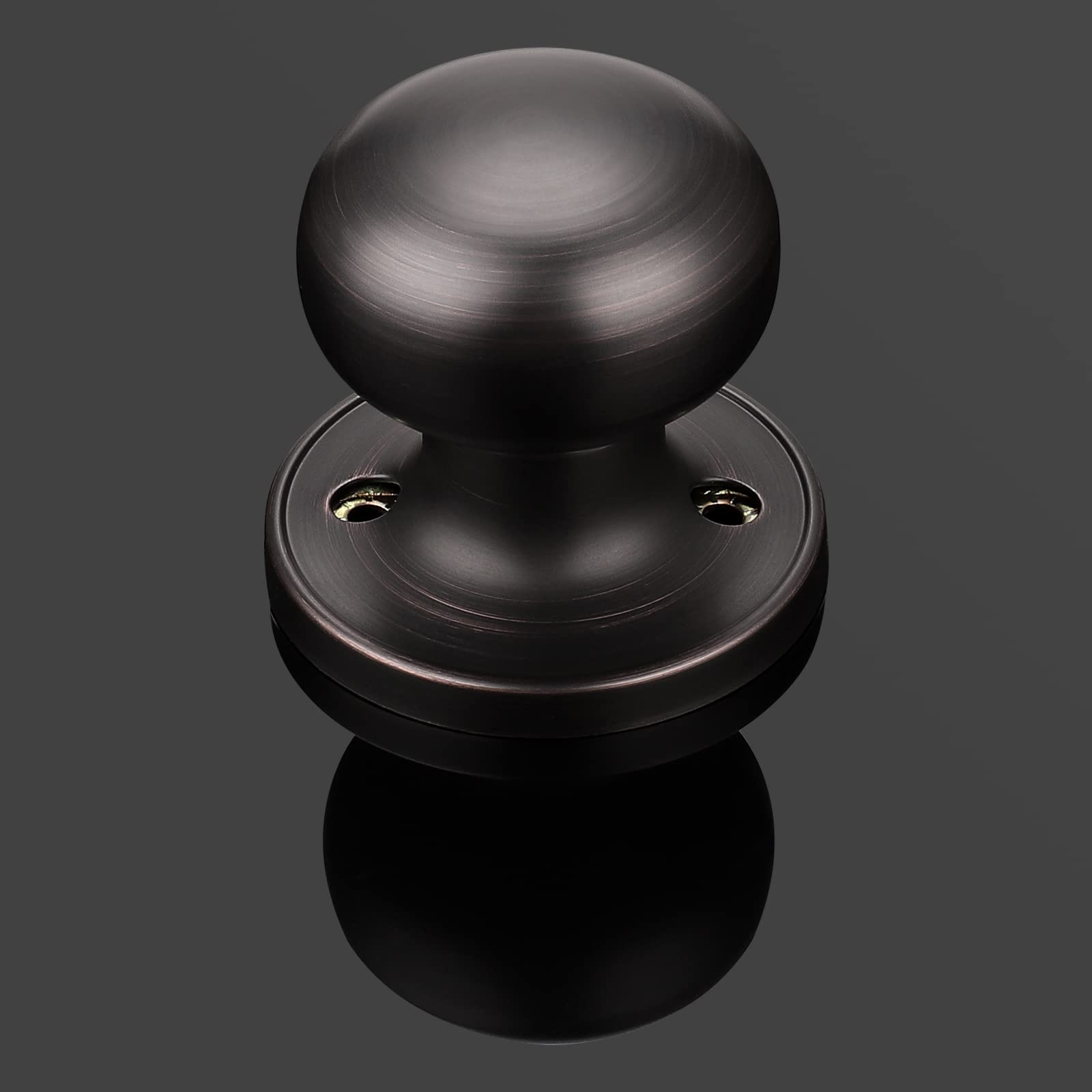 10 Pack Half Dummy Knobs for Closet Doors - Oil Rubbed Bronze Interior Door Knobs, Round Stainless Steel Closet Door Handles for Bedroom, Wardrobe & Cabinet Doors