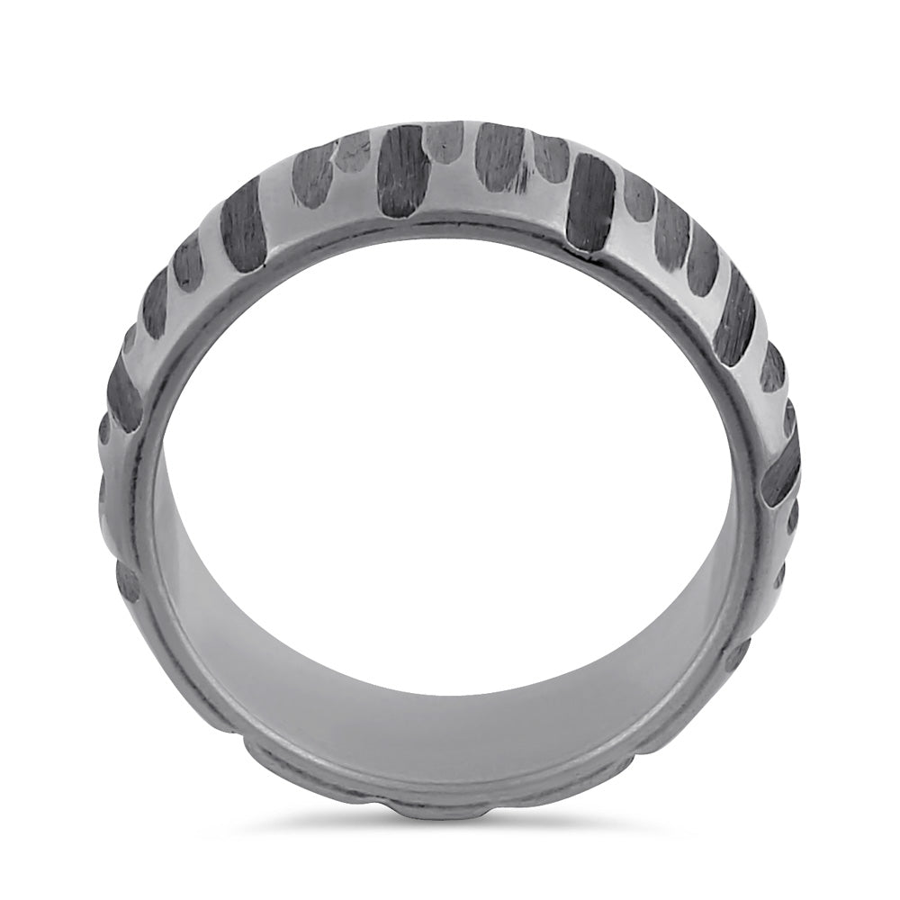 Stainless Steel Dented Pattern Wedding Band Ring for Men & Women - Perfect for Engagement, Anniversary, and Everyday Wear